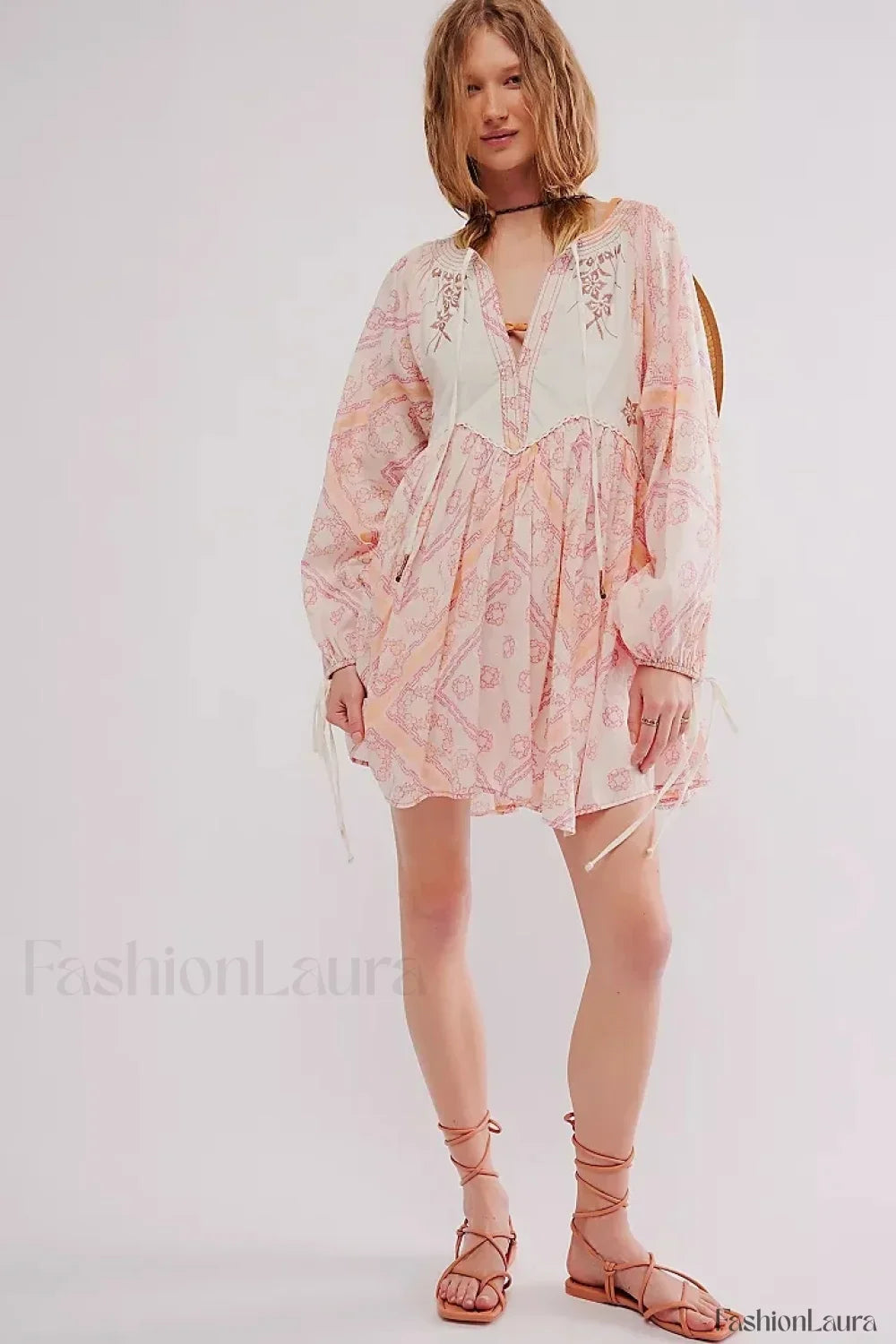 Chiffon Floral Tunic Boho Dress