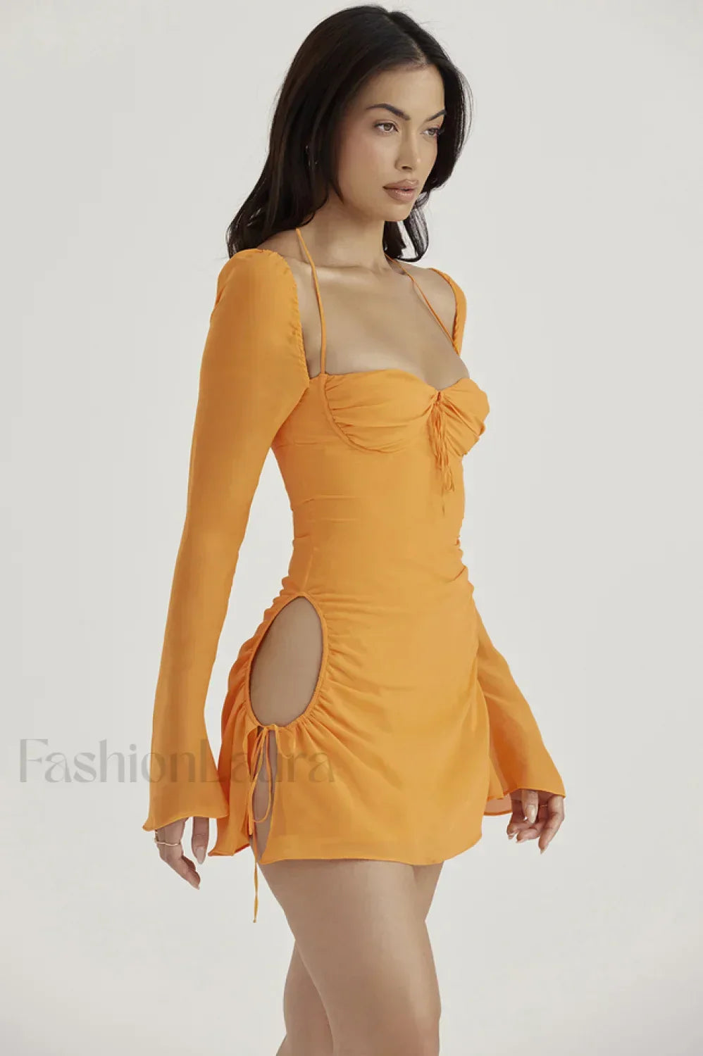 Chiffon Halter Stylish Mini Dress