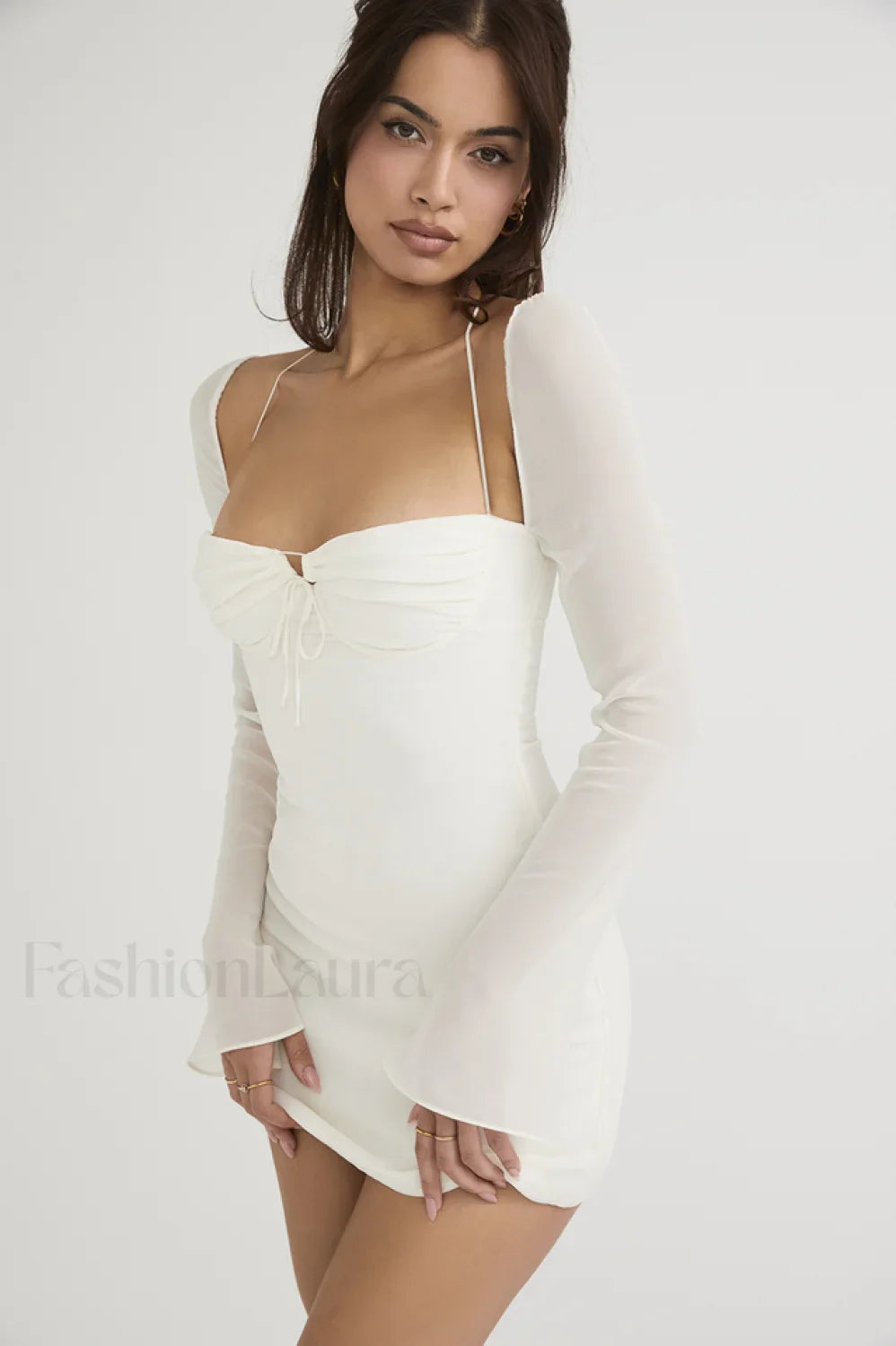 Chiffon Halter Stylish Mini Dress