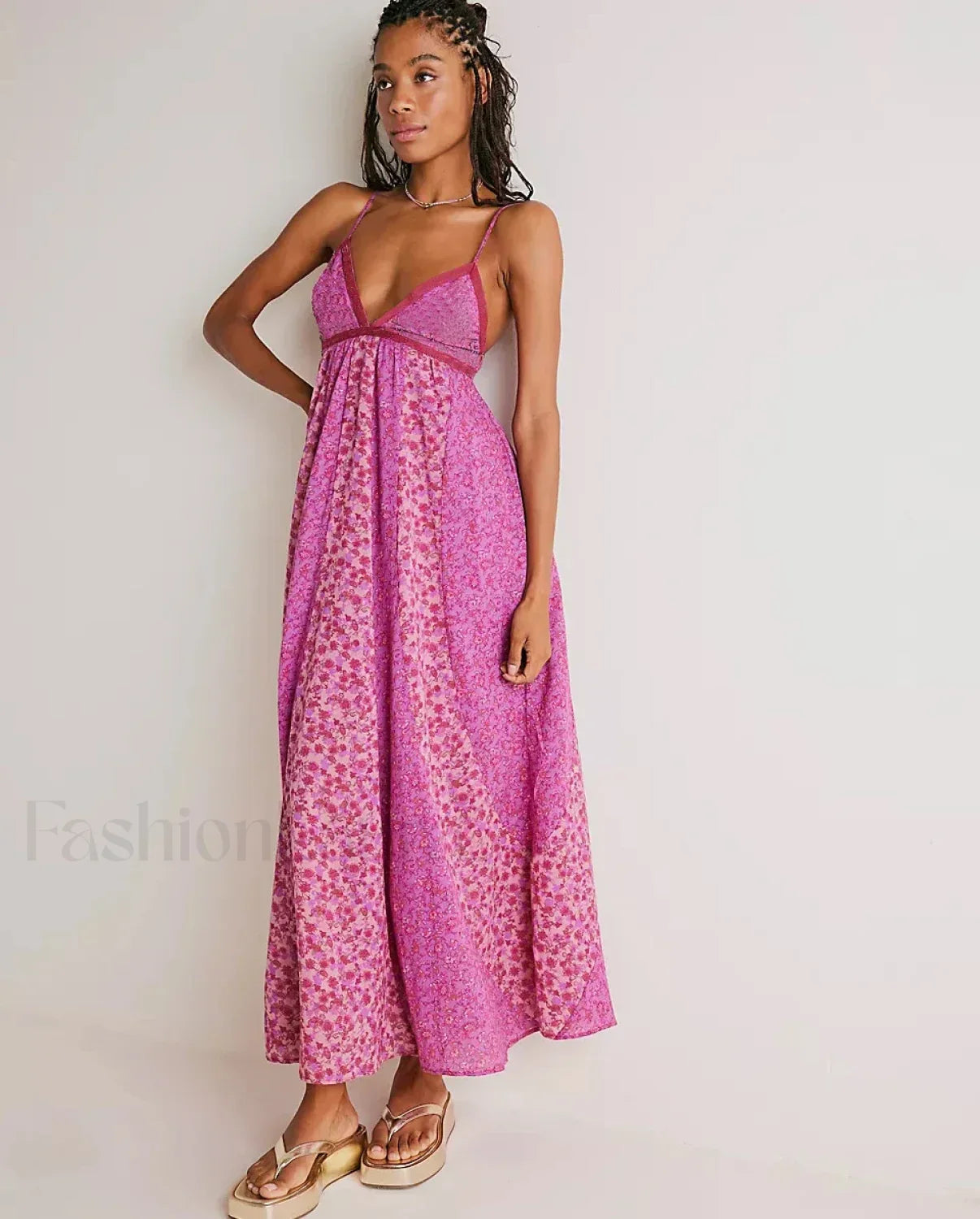 Chiffon Strap Backless Boho Dress