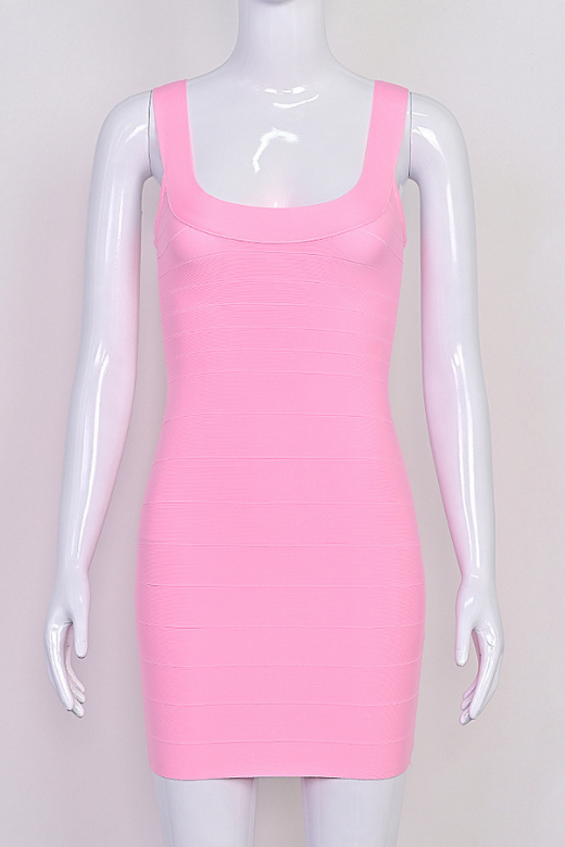 Cindy Bandage Mini Dress - Blush Pink