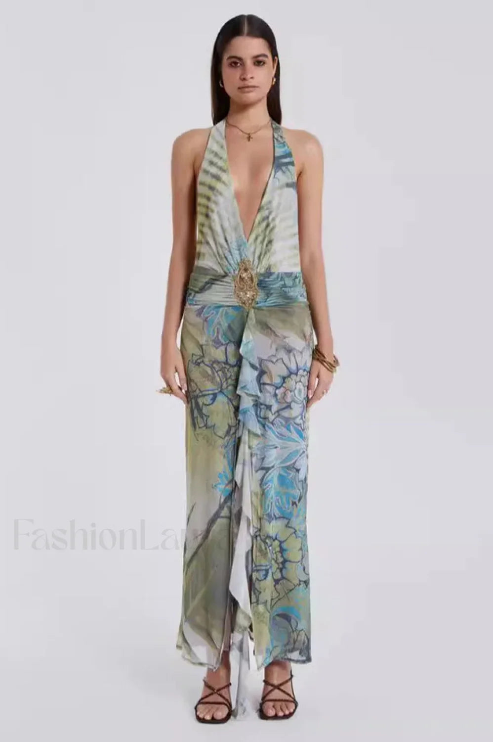 Cindy Plunge Stylish Maxi Dress