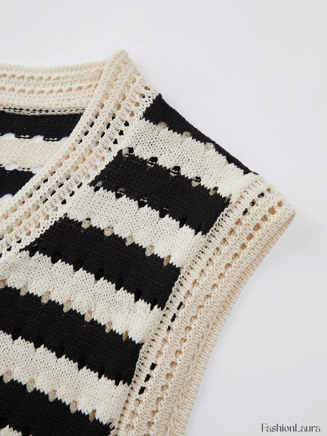 Classy Stripe Crochet Sweater Vest
