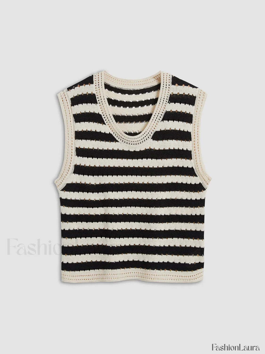 Classy Stripe Crochet Sweater Vest
