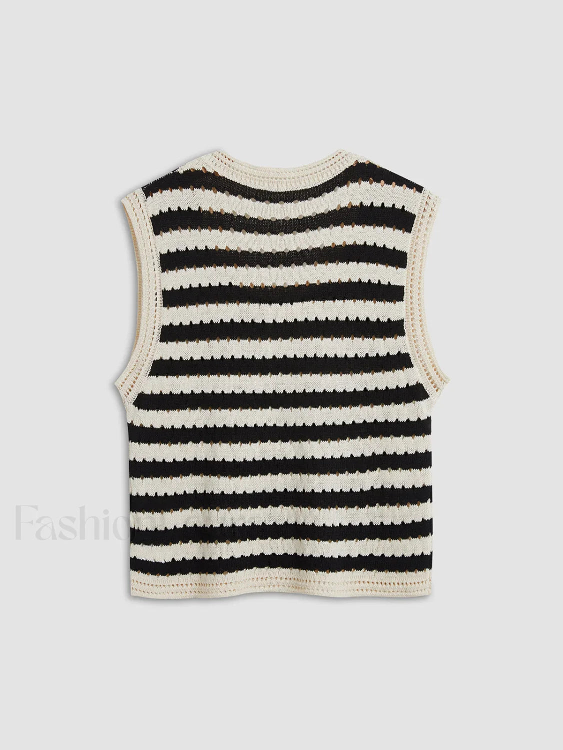 Classy Stripe Crochet Sweater Vest