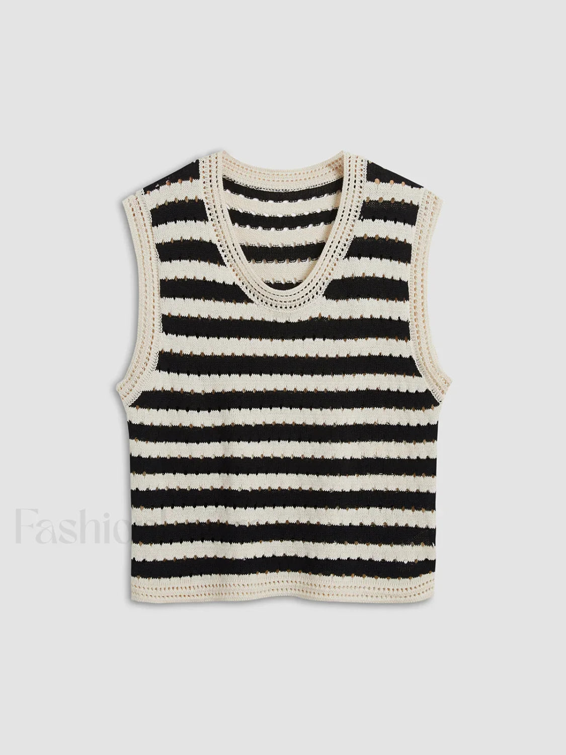 Classy Stripe Crochet Sweater Vest