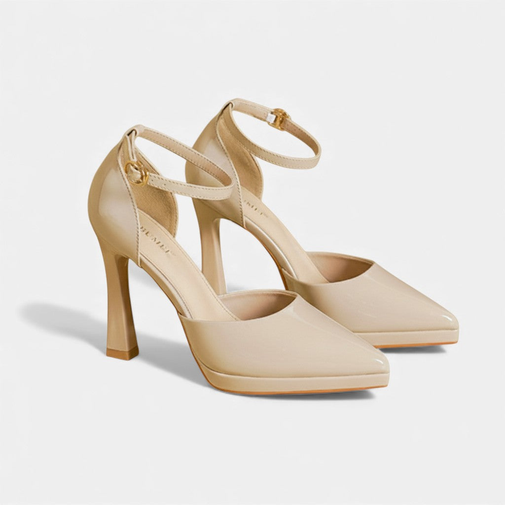 Pointed Toe Ankle Strap Platform Stiletto Pumps