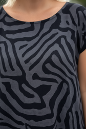 Animal Print Short Sleeve Pocket A-Line Midi Dress 24