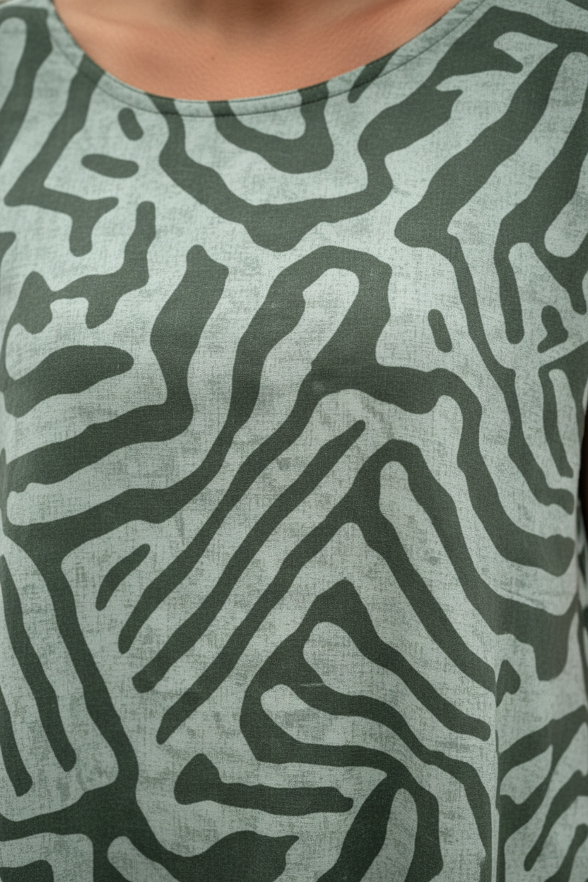 Animal Print Short Sleeve Pocket A-Line Midi Dress 11