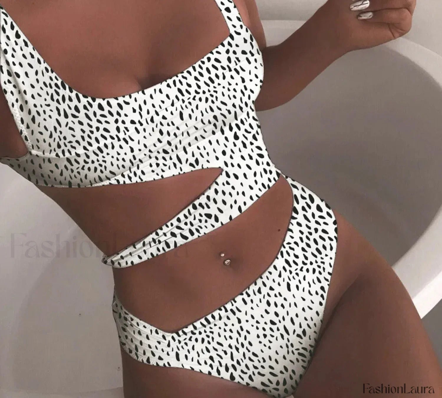 Cloud Print Bandage Push Up One Piece