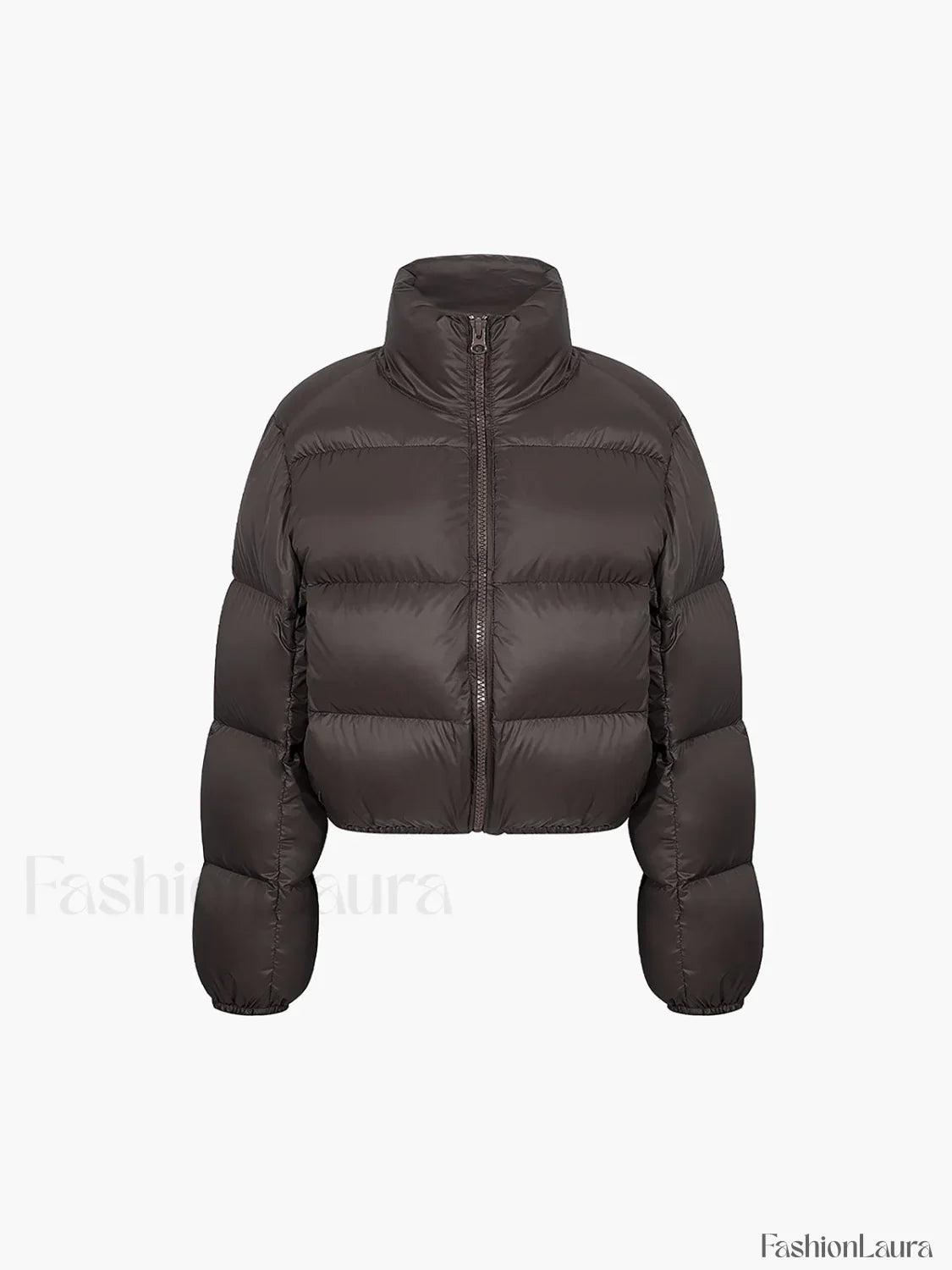 Cocoa Bean Stand Trendy Collar Quilted Puffer Coat