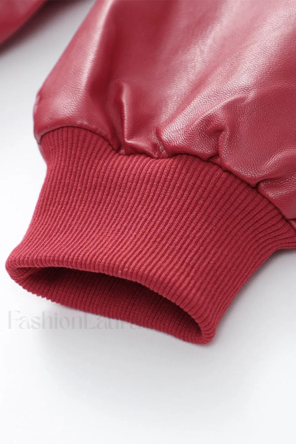 Colorblock Faux Leather Zip Jacket