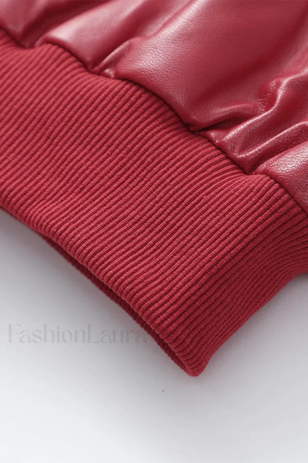 Colorblock Faux Leather Zip Jacket