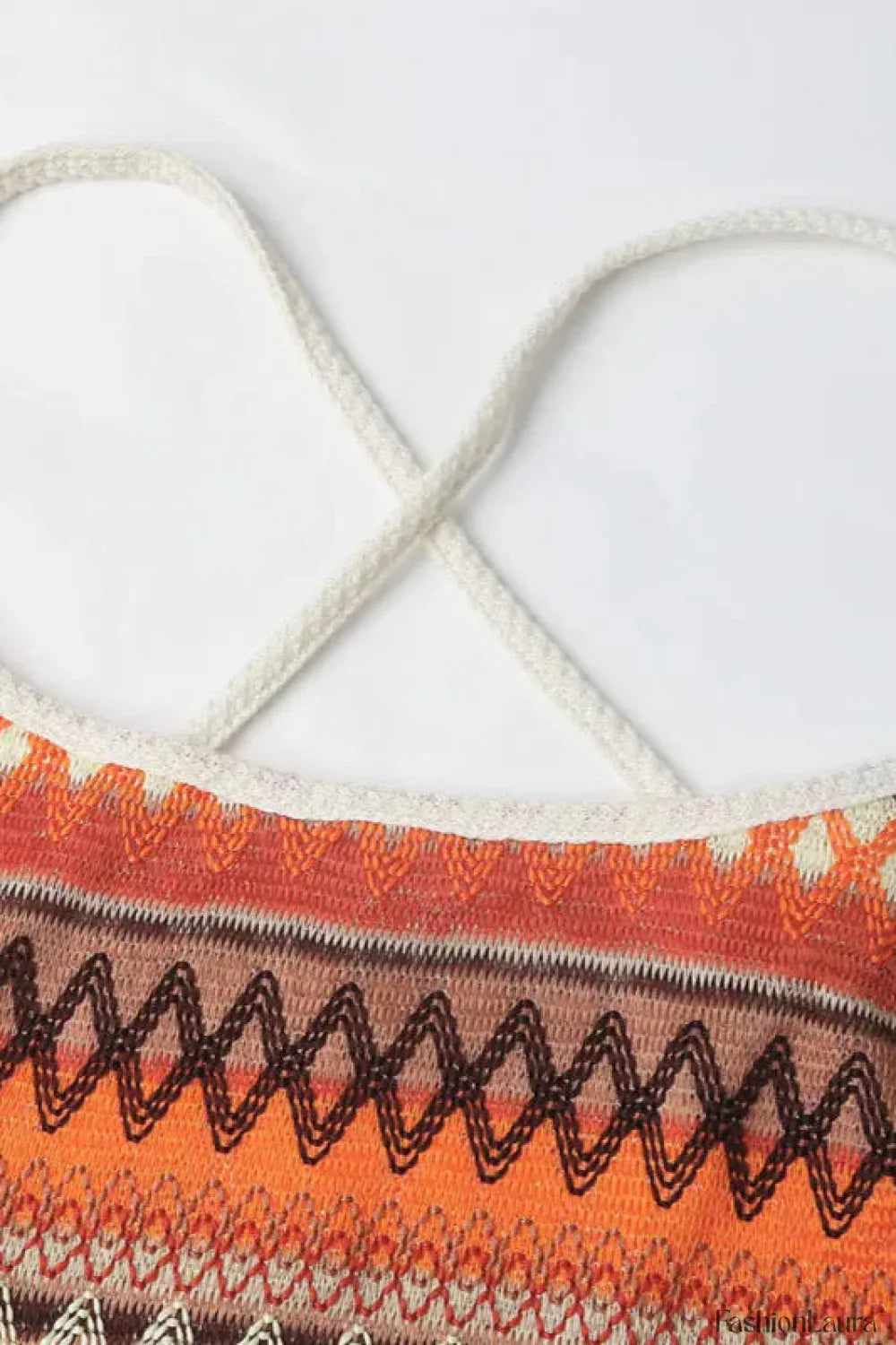 Colorful Strappy Knit Boho Dress