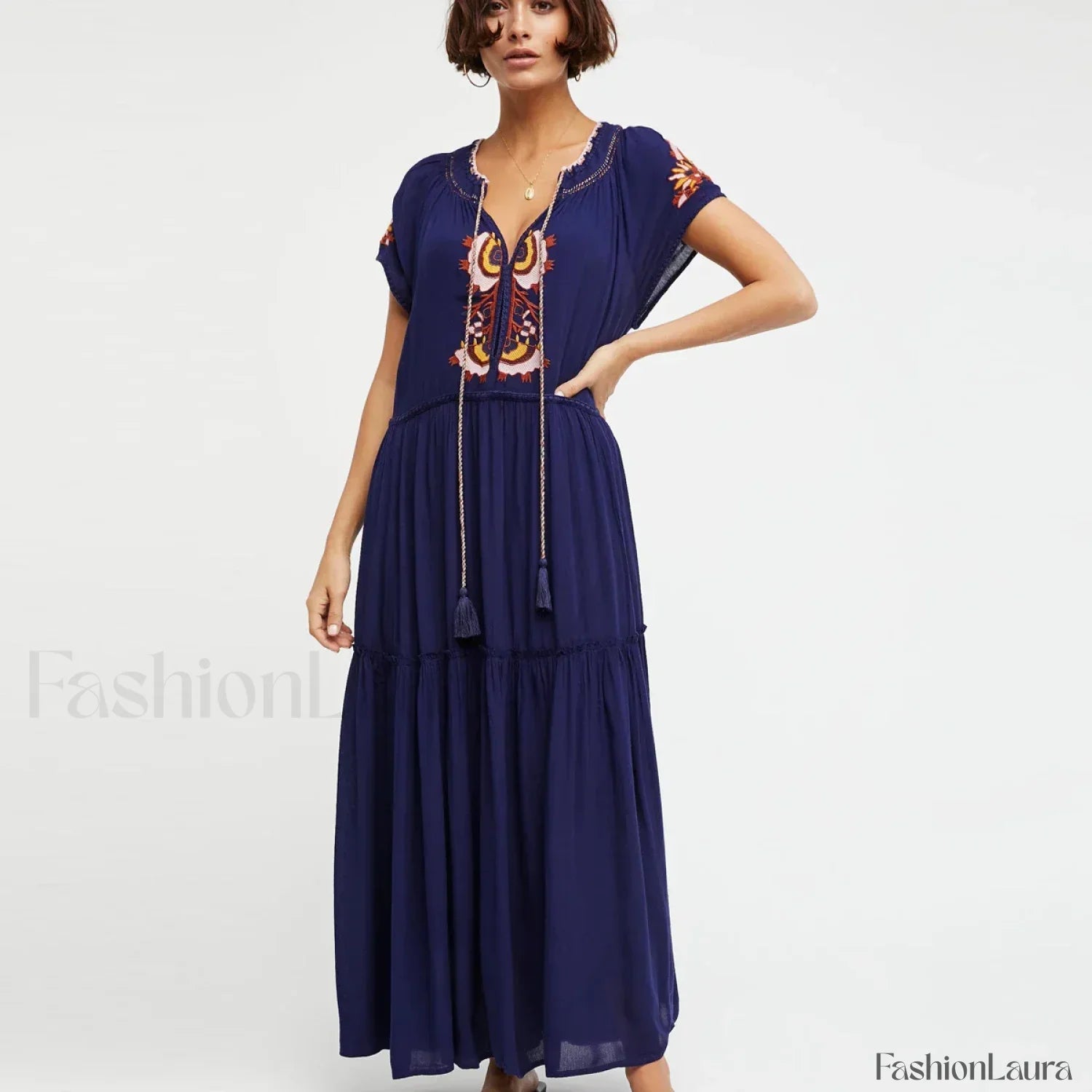 Colorful Tassel Short Boho Dress