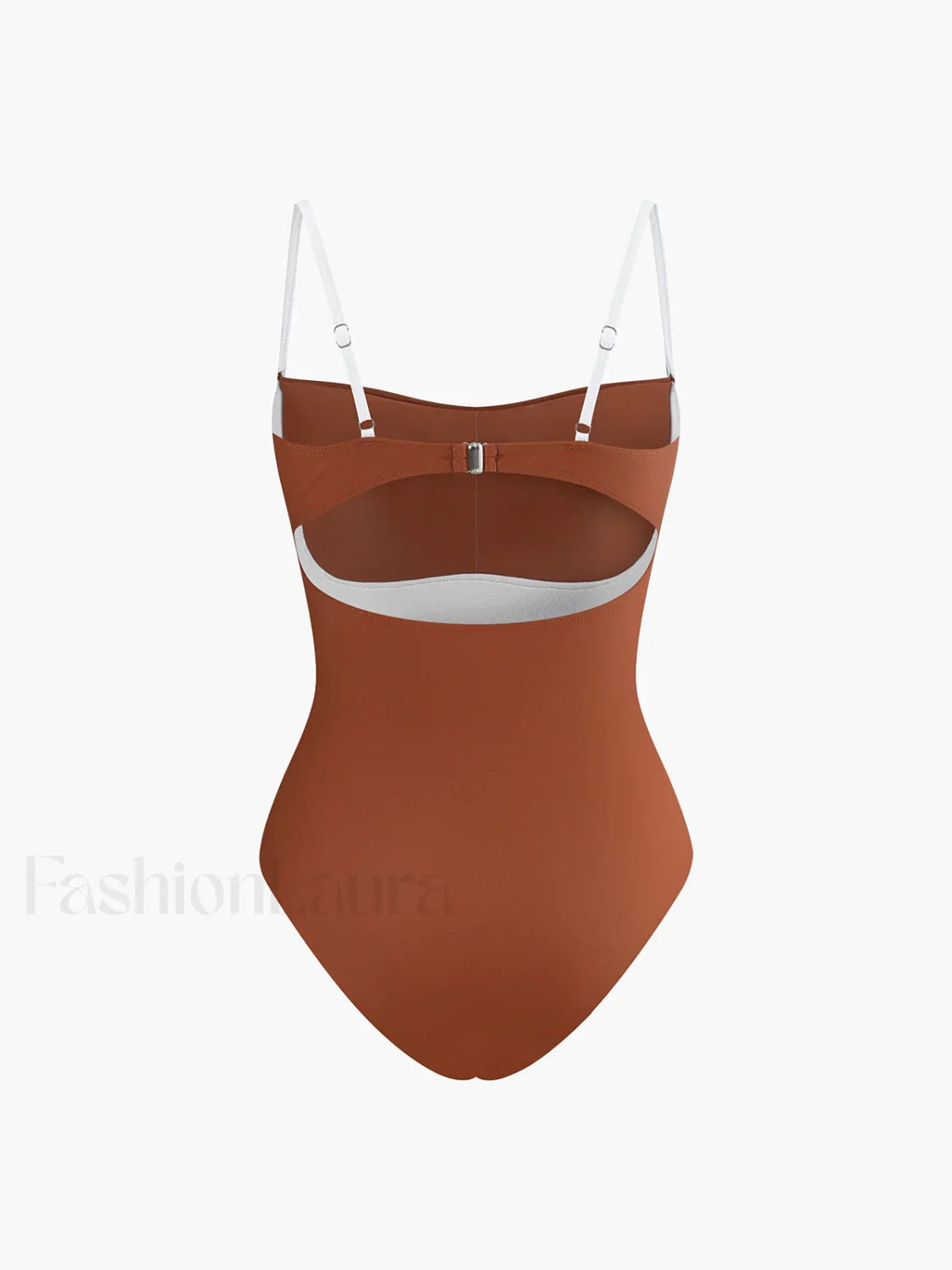 Contrast Removable Pads Cutout One Piece Swimsuit
