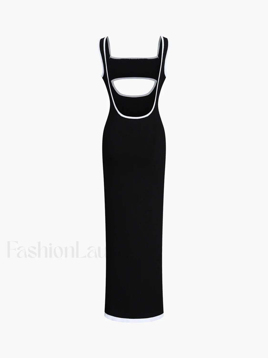 Contrast Trim Cutout Long Sweater Dress