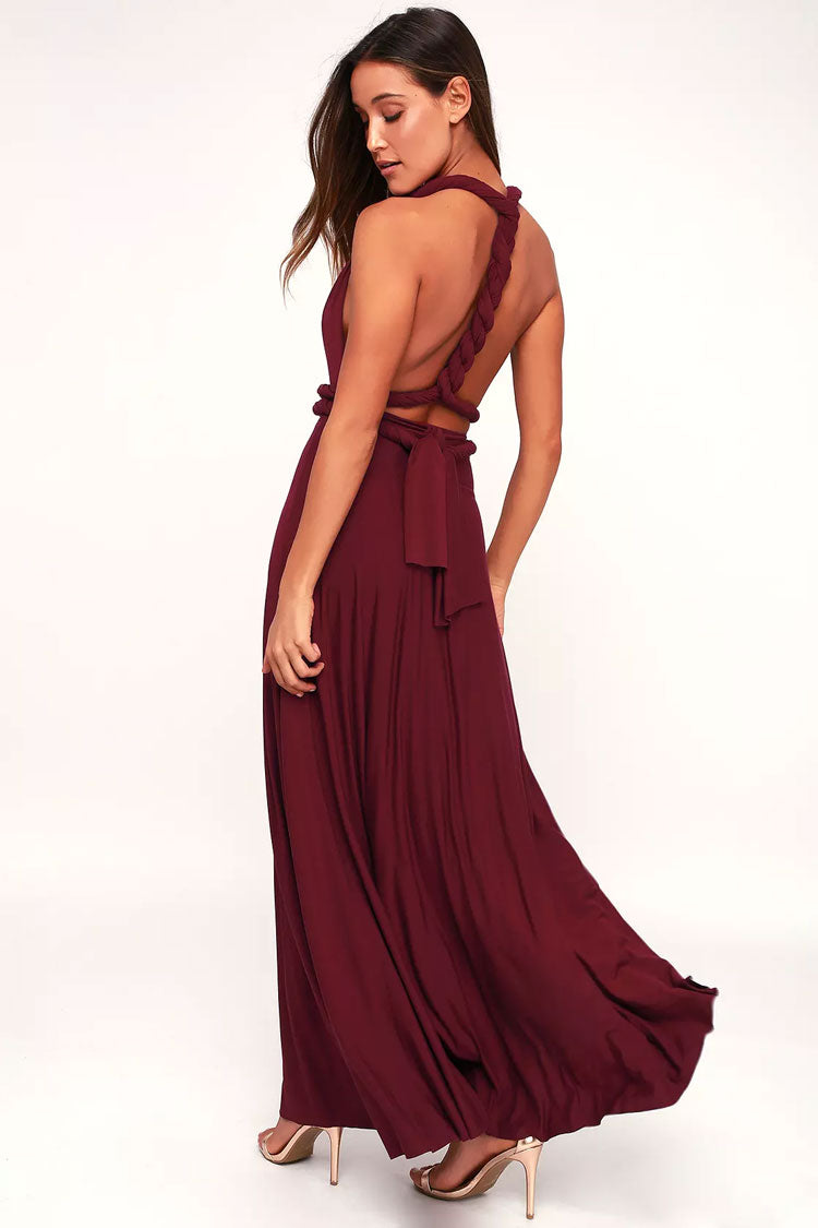 Convertible Infinity Wrap A-Line Maxi Bridesmaid Dress