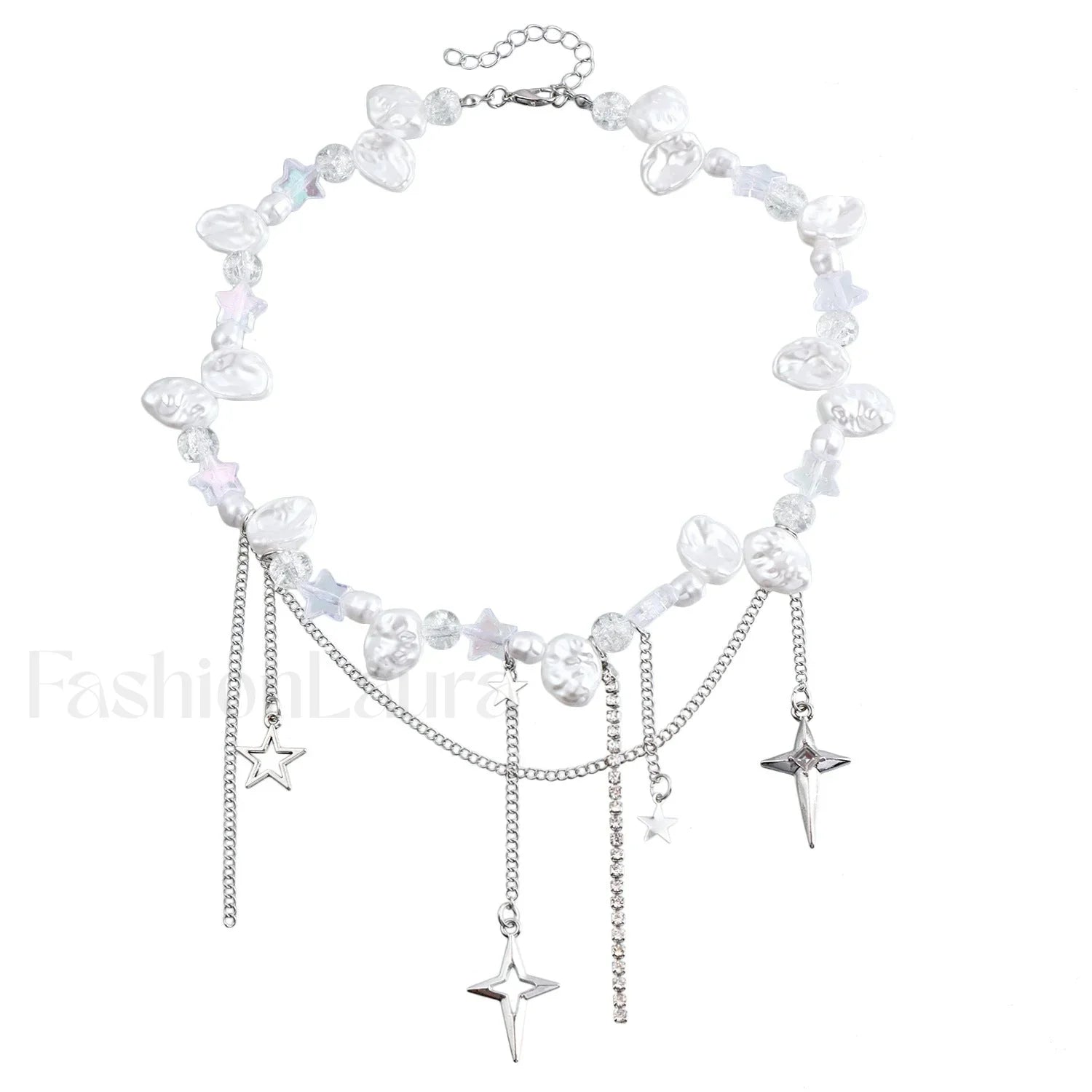 Cool Diamond Style Star Cross Necklace