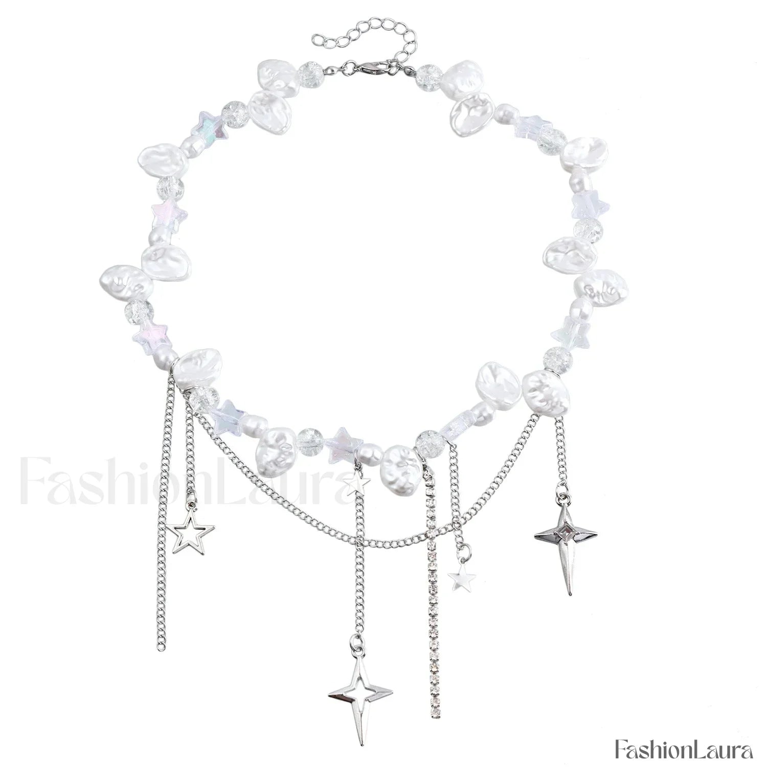 Cool Diamond Style Star Cross Necklace