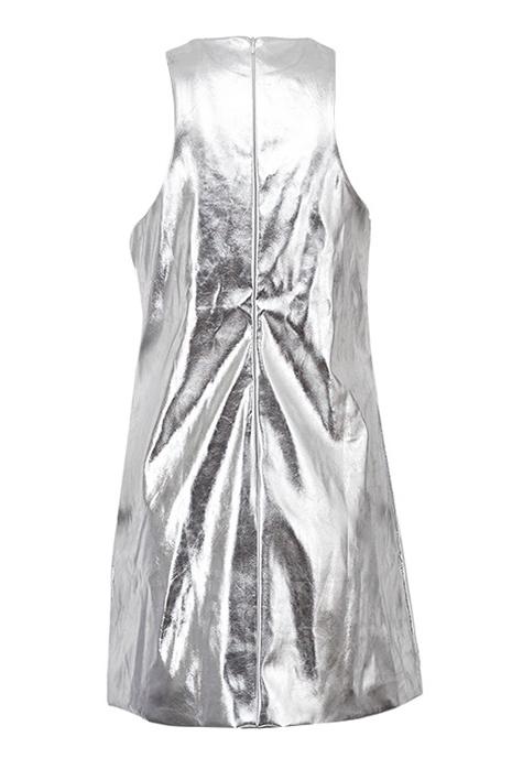High Neck Sleeveless Metallic Shift Mini Dress 7