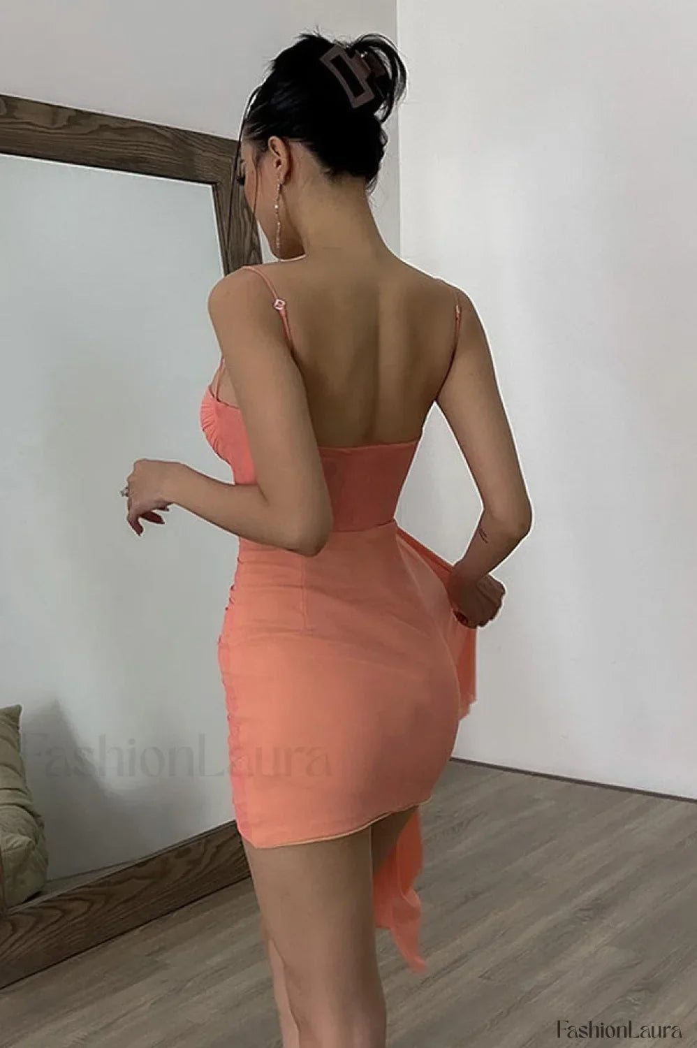 Corset Gathered Stylish Mesh Mini Dress