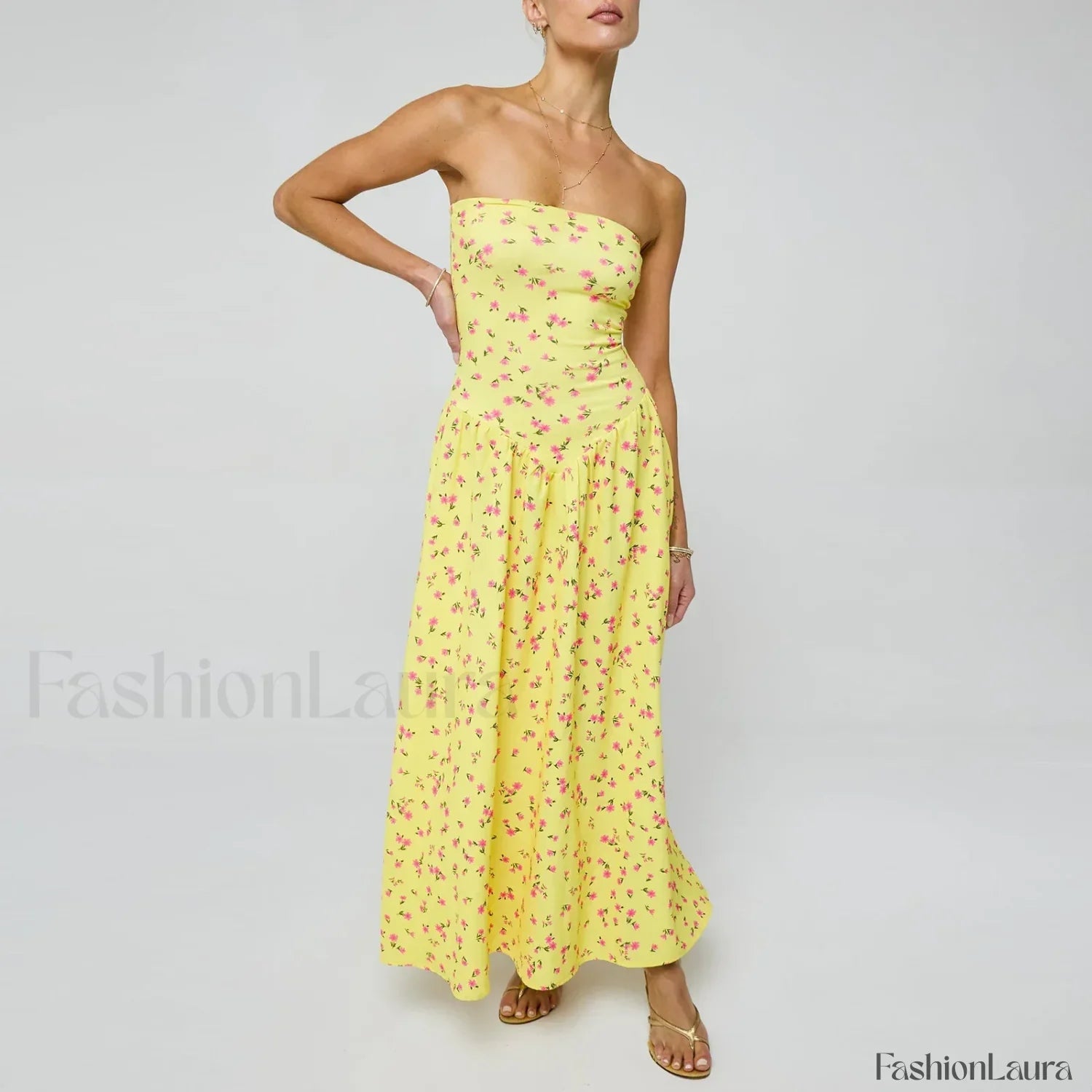 Corset Ruffle Midi Dress