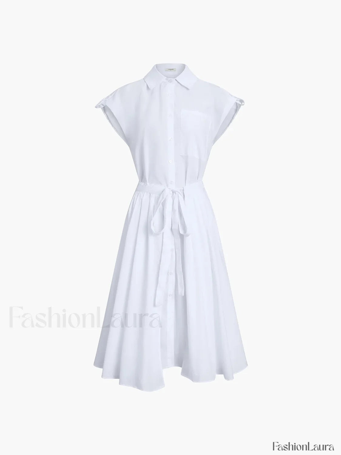 Cotton Blends Sleeveless Trendy Split Midi Dress