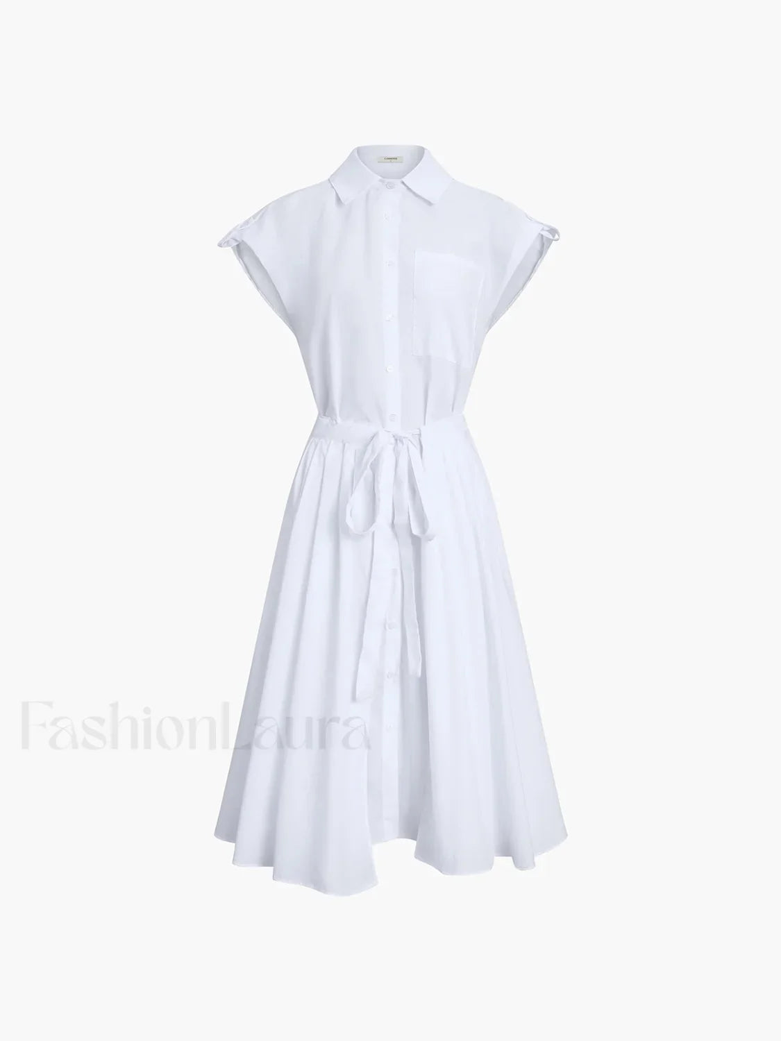 Cotton Blends Sleeveless Trendy Split Midi Dress