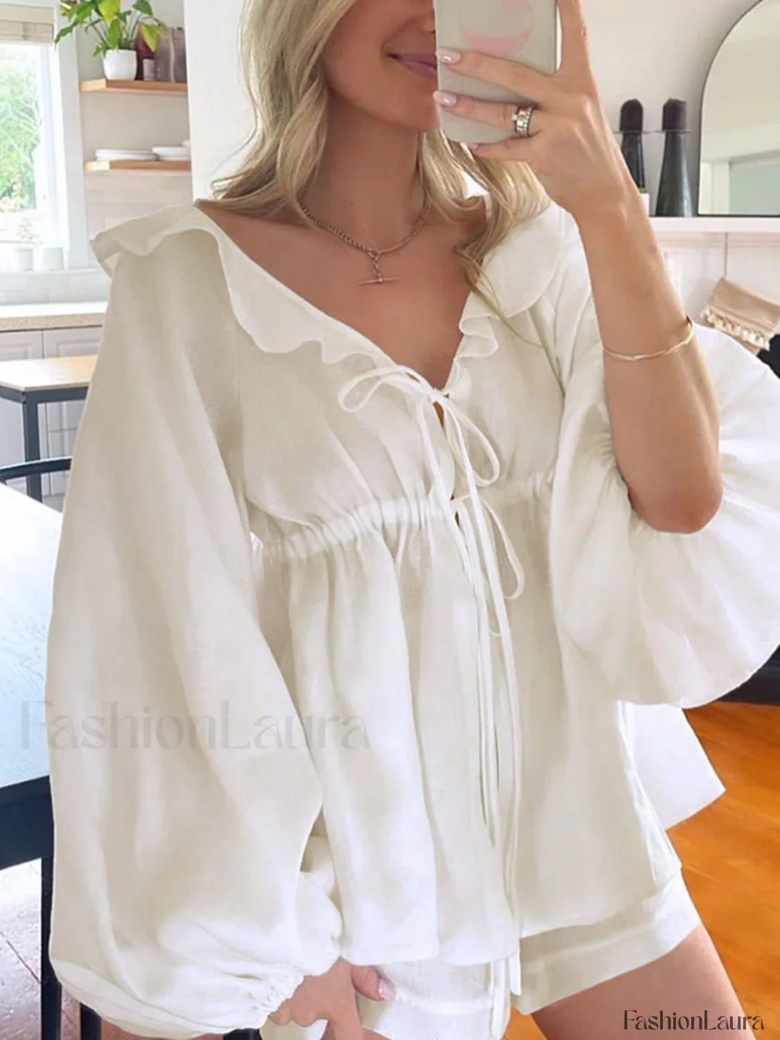 Cotton & Linen Cowgirl Modern Melody Two Piece Shorts Set