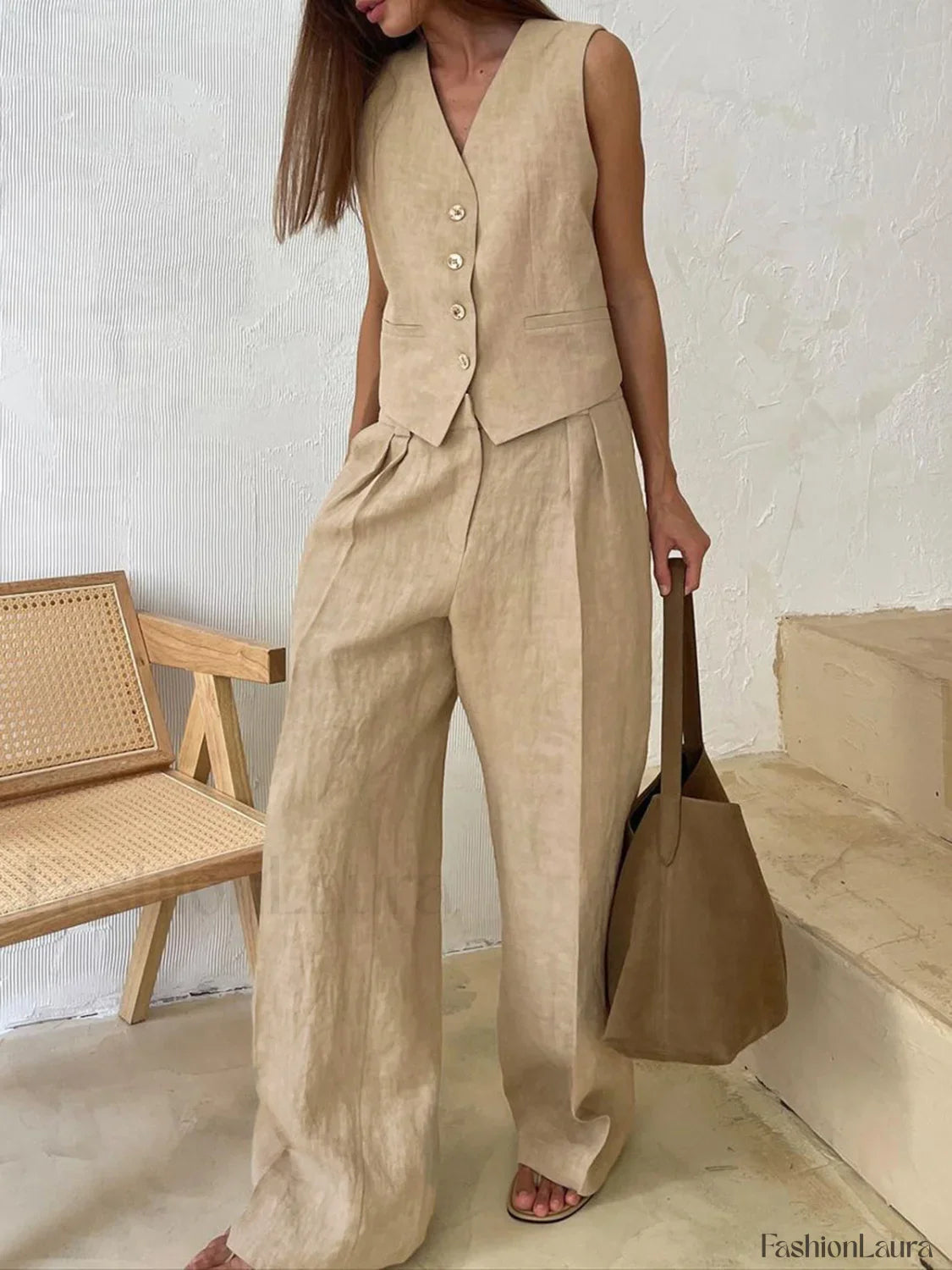 Cotton & Linen Pants Set