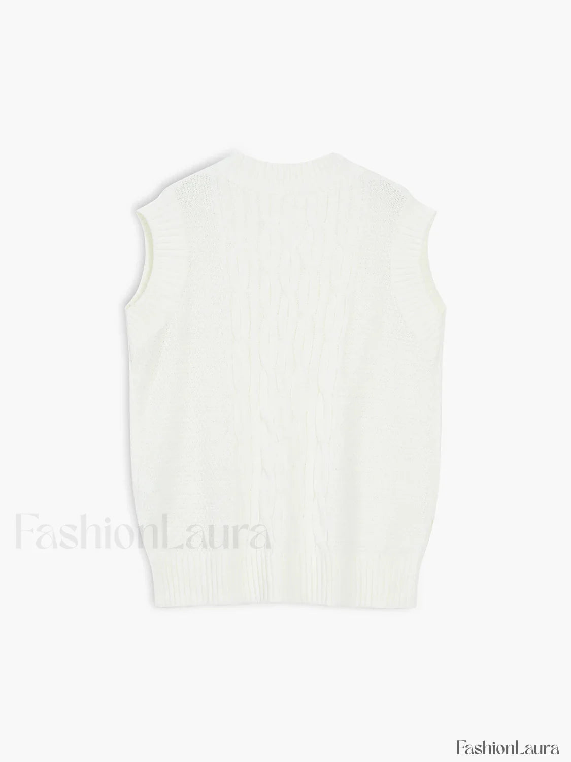 Cream Cable Graceful Knit Sweater Vest