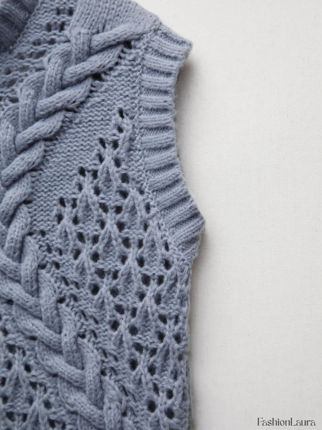 Crochet Cable Graceful Knit Sweater Vest