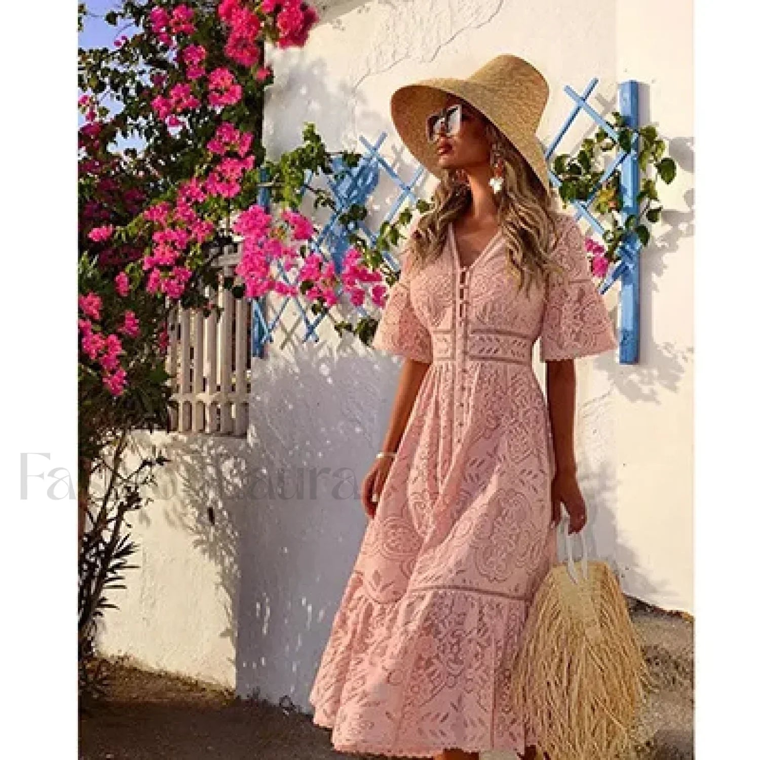 Crochet Knitted Set Boho Dress