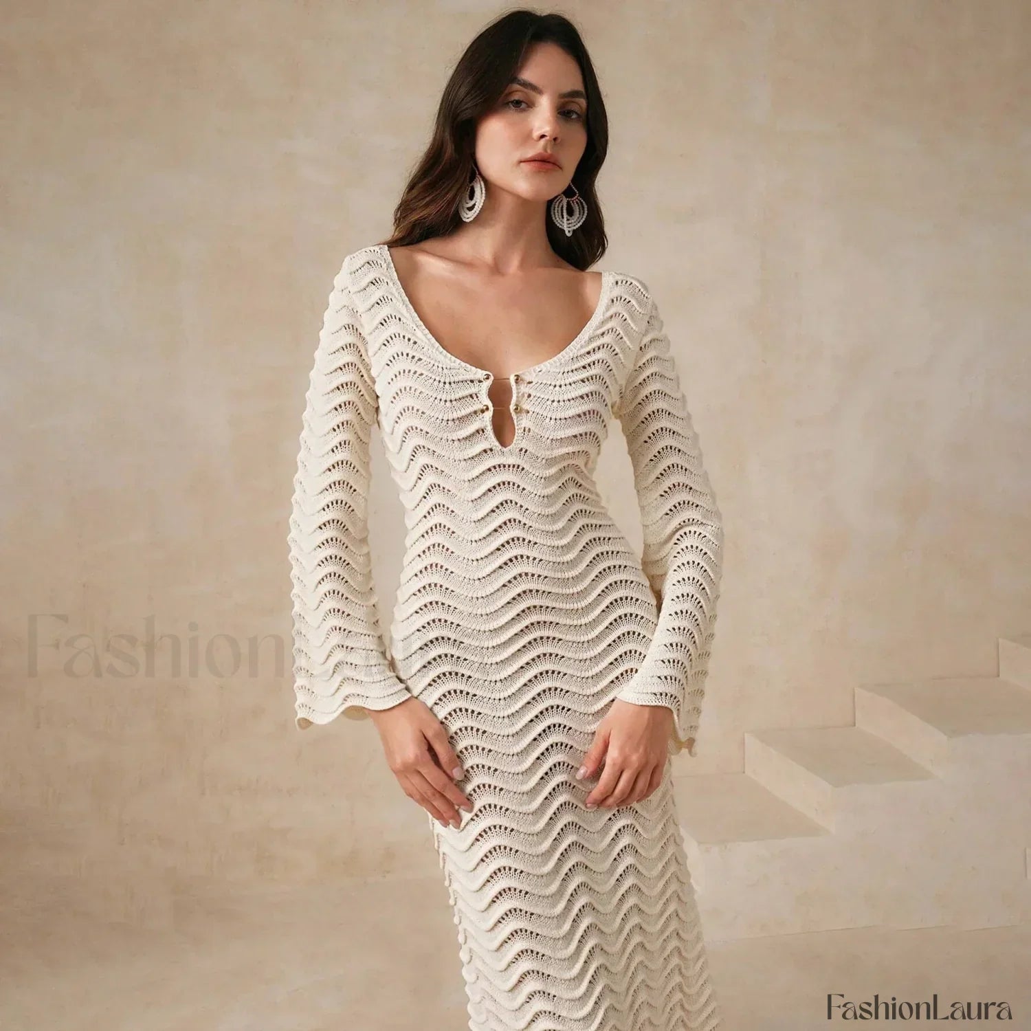 Crochet Net Maxi Dress Cover Up
