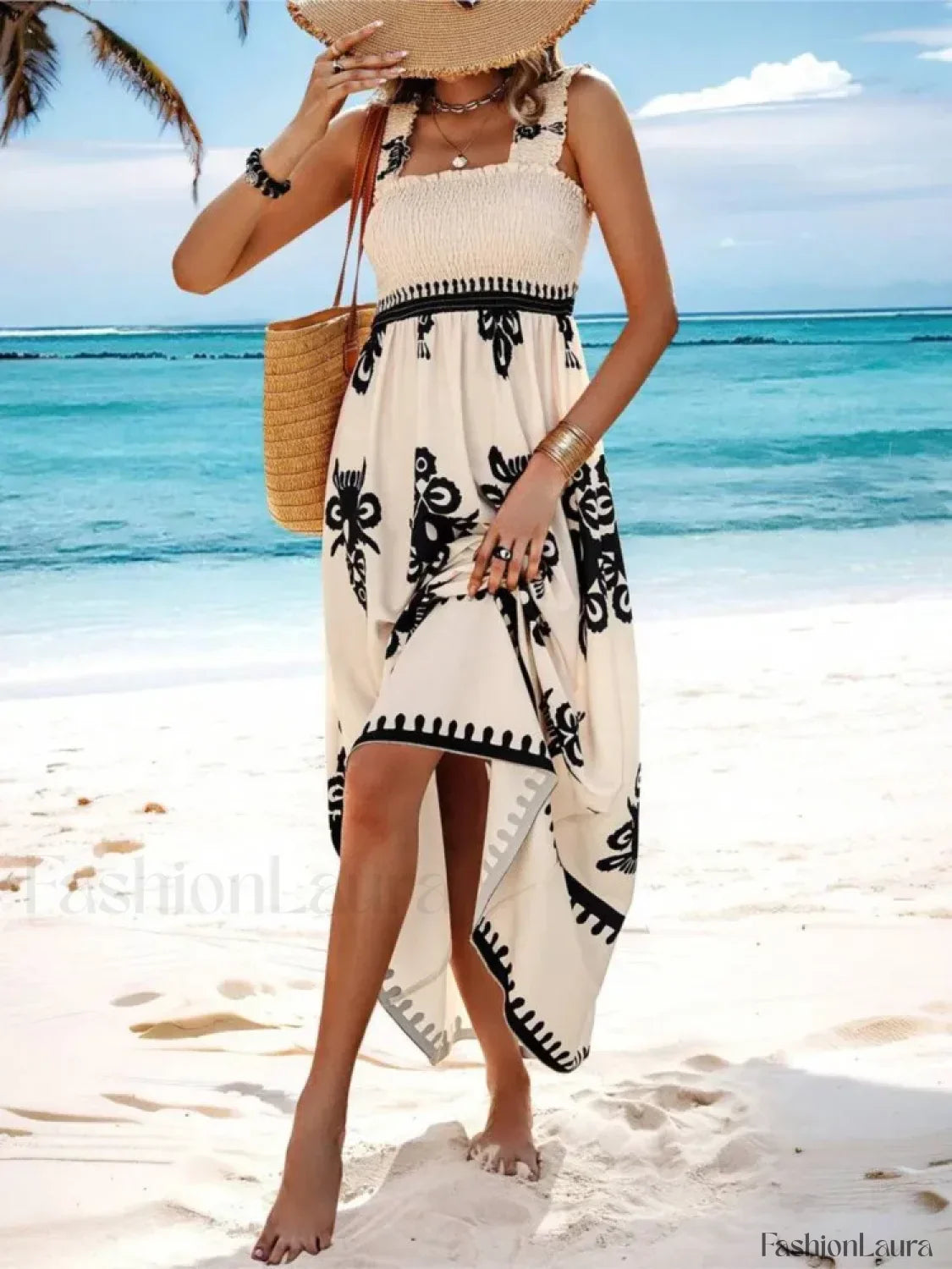 Cross-Strap Ankle Boho Dress