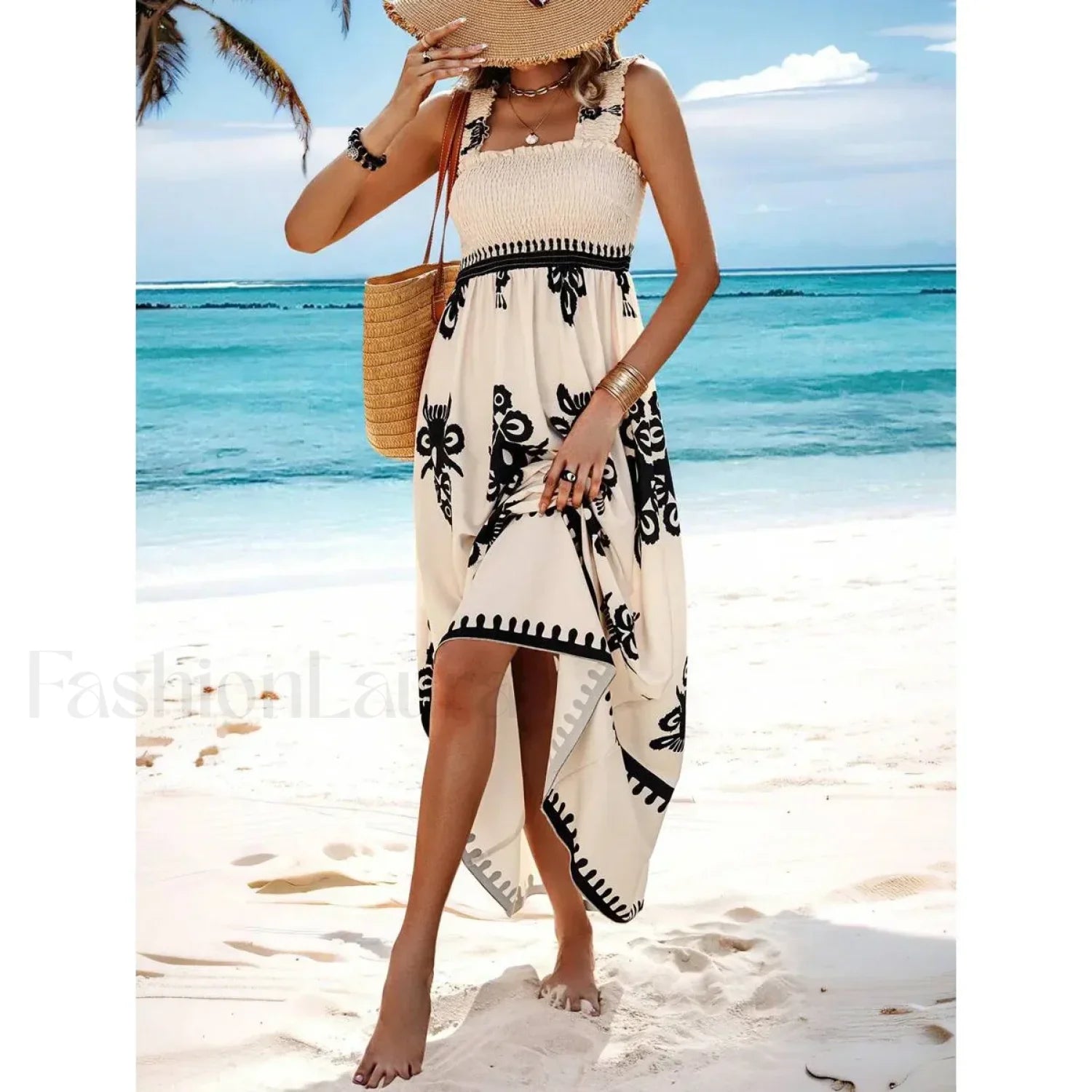 Cross-Strap Ankle Boho Dress