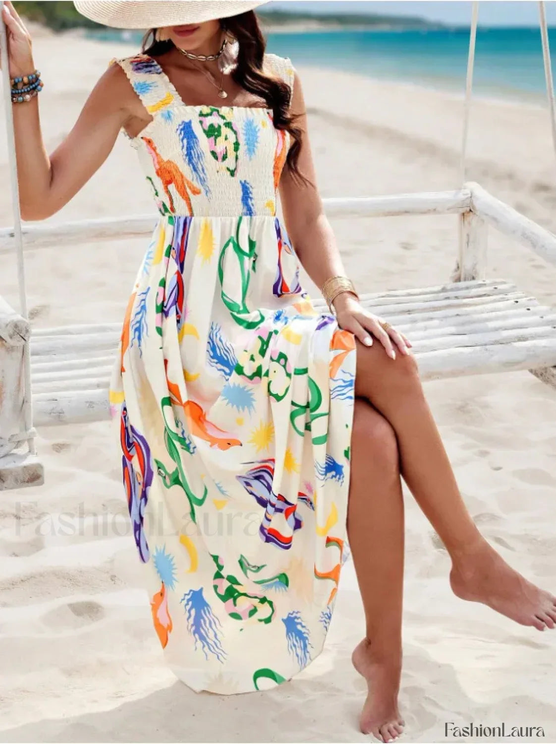 Cross-Strap Ankle Boho Dress
