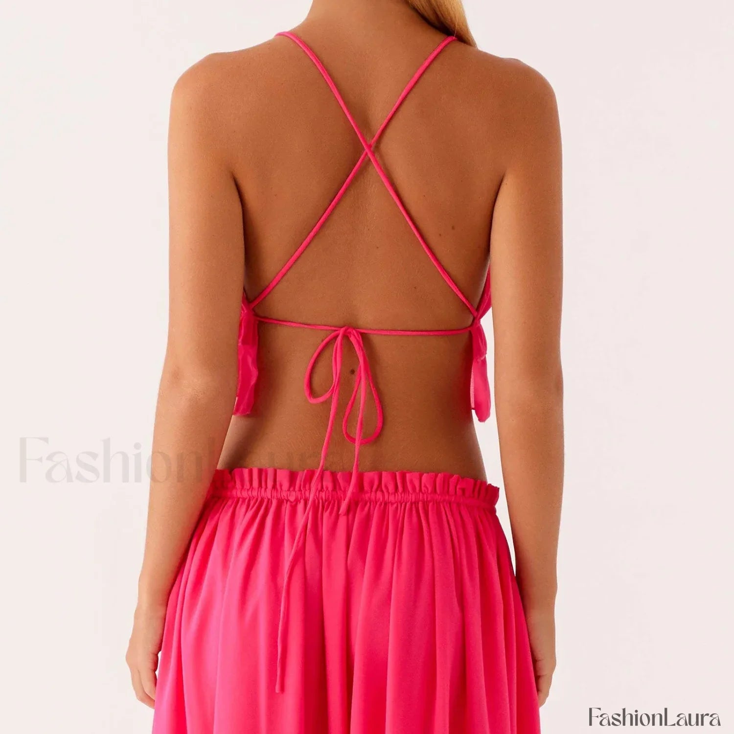 Cross-Strap Backless Crop Top