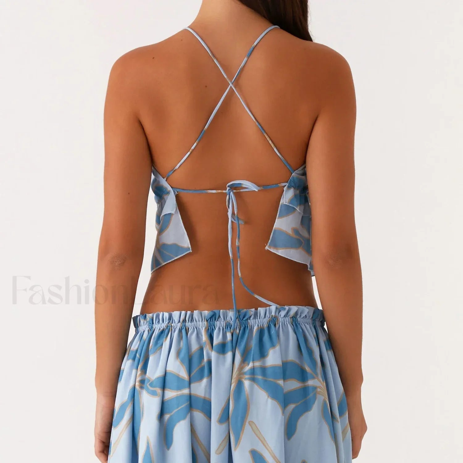 Cross-Strap Backless Crop Top