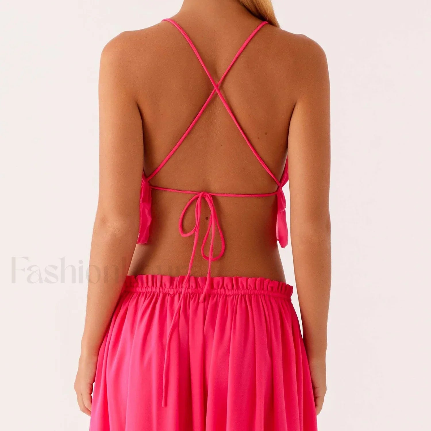 Cross-Strap Backless Crop Top