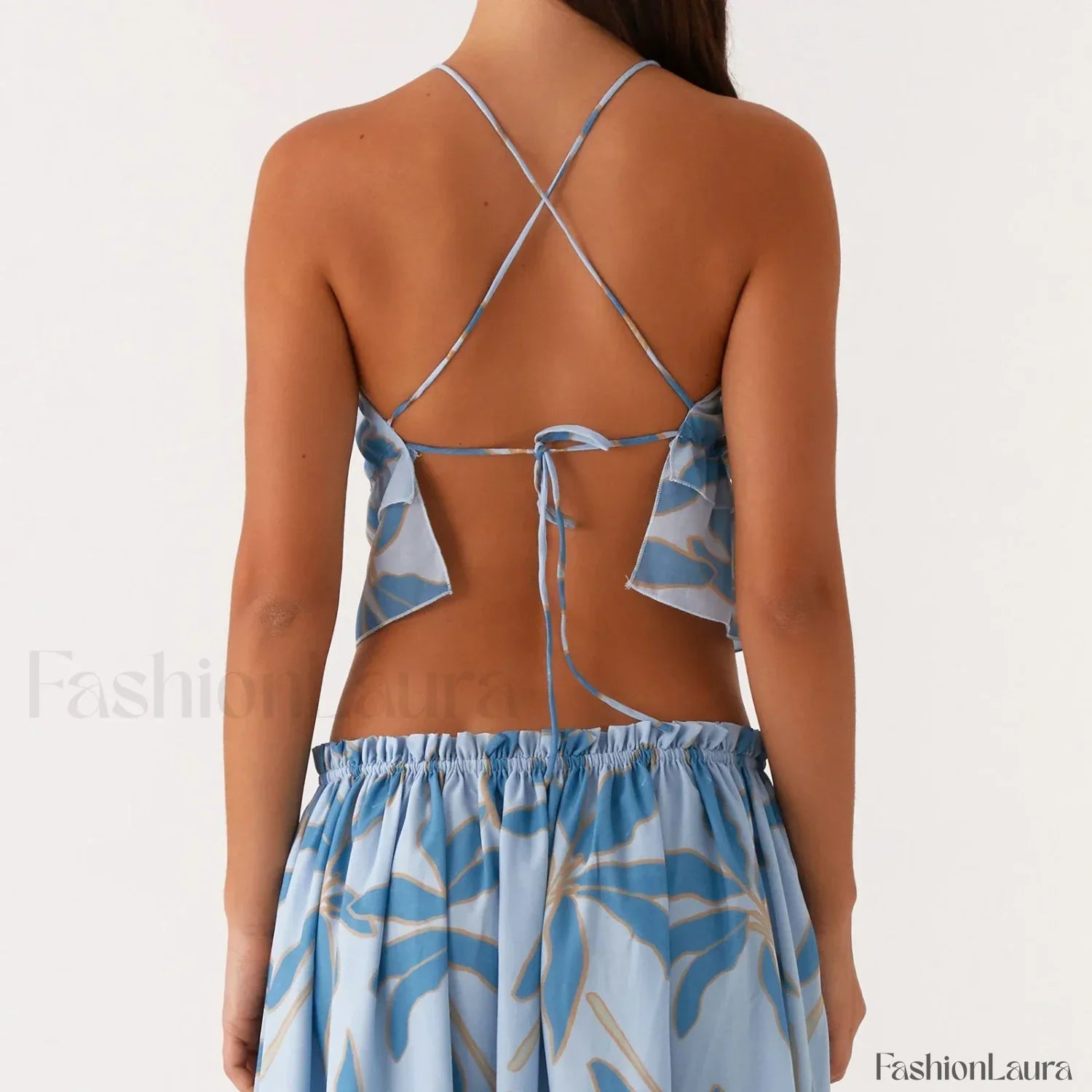 Cross-Strap Backless Crop Top