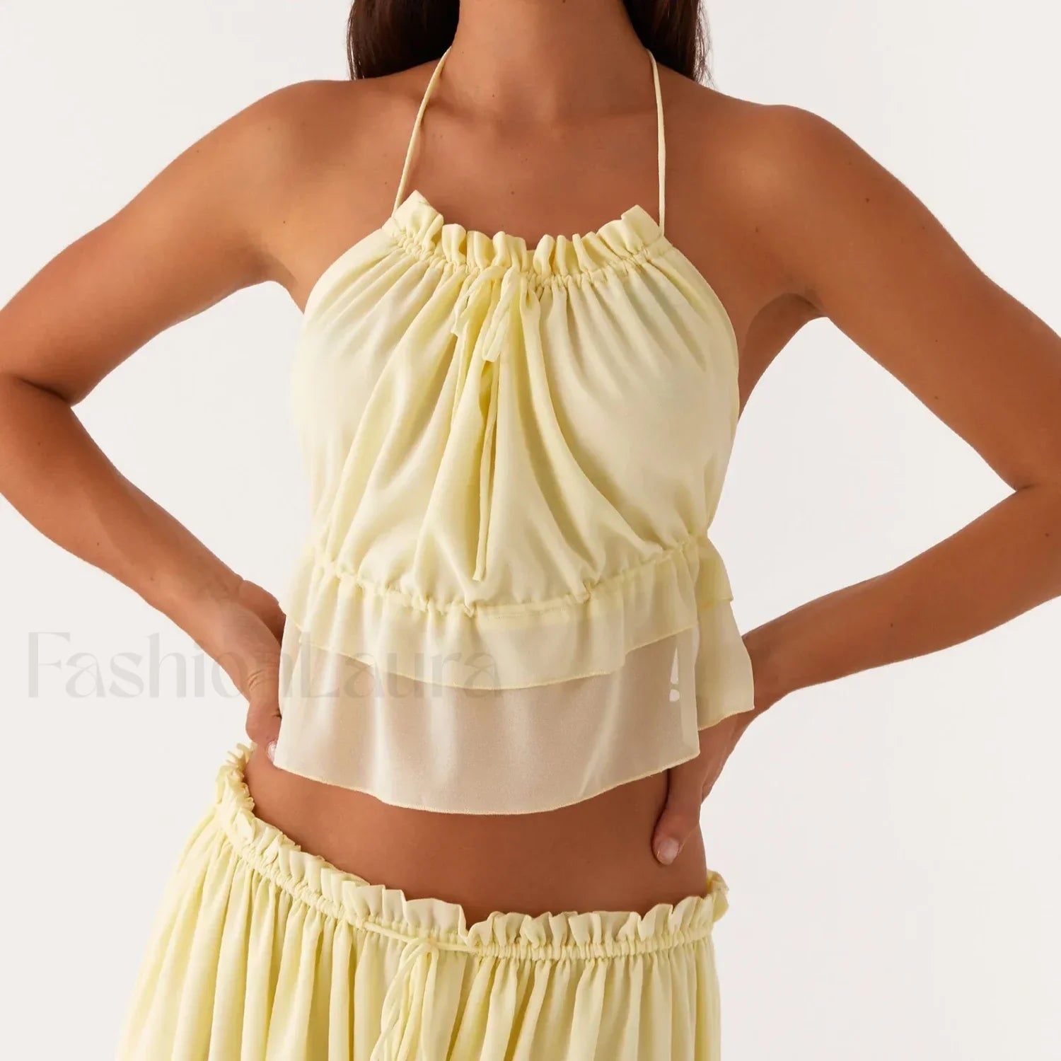 Cross-Strap Backless Crop Top