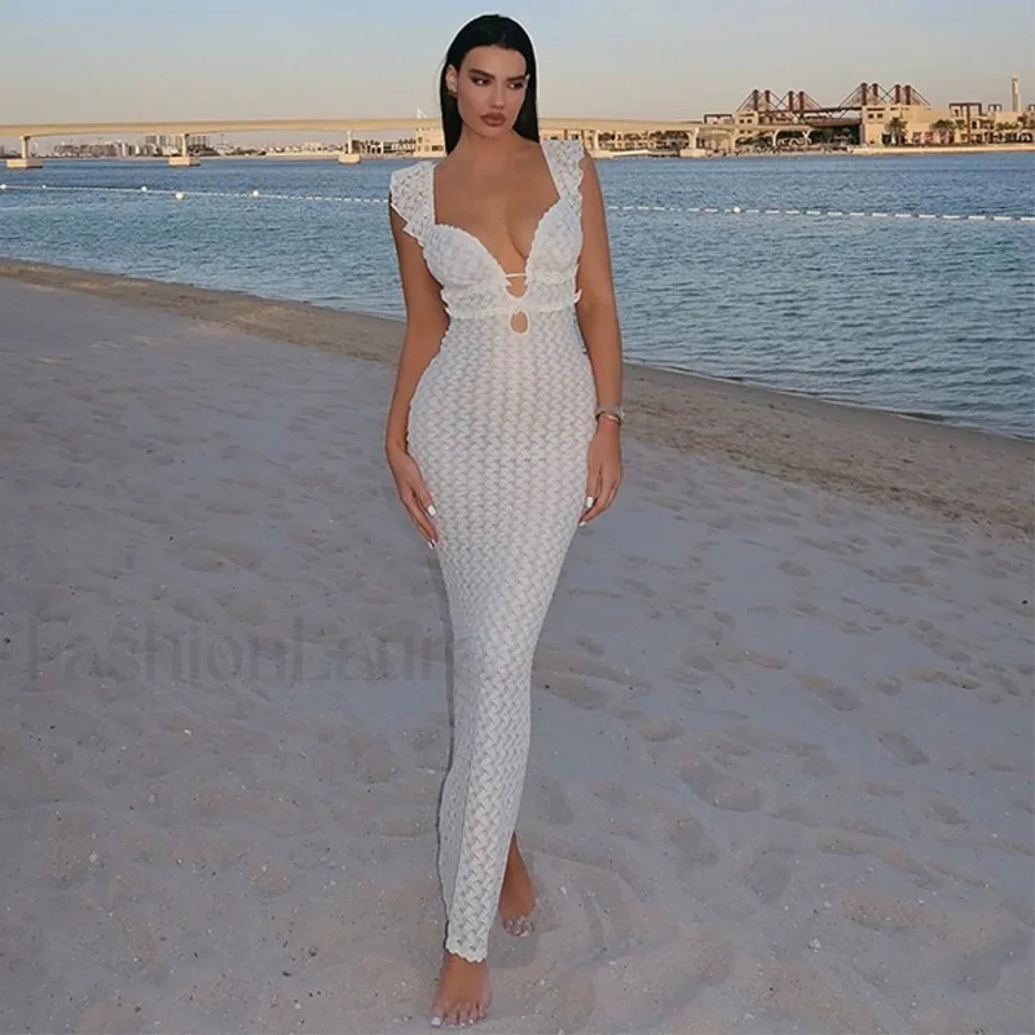 Cut Out See Through Maxi Dress