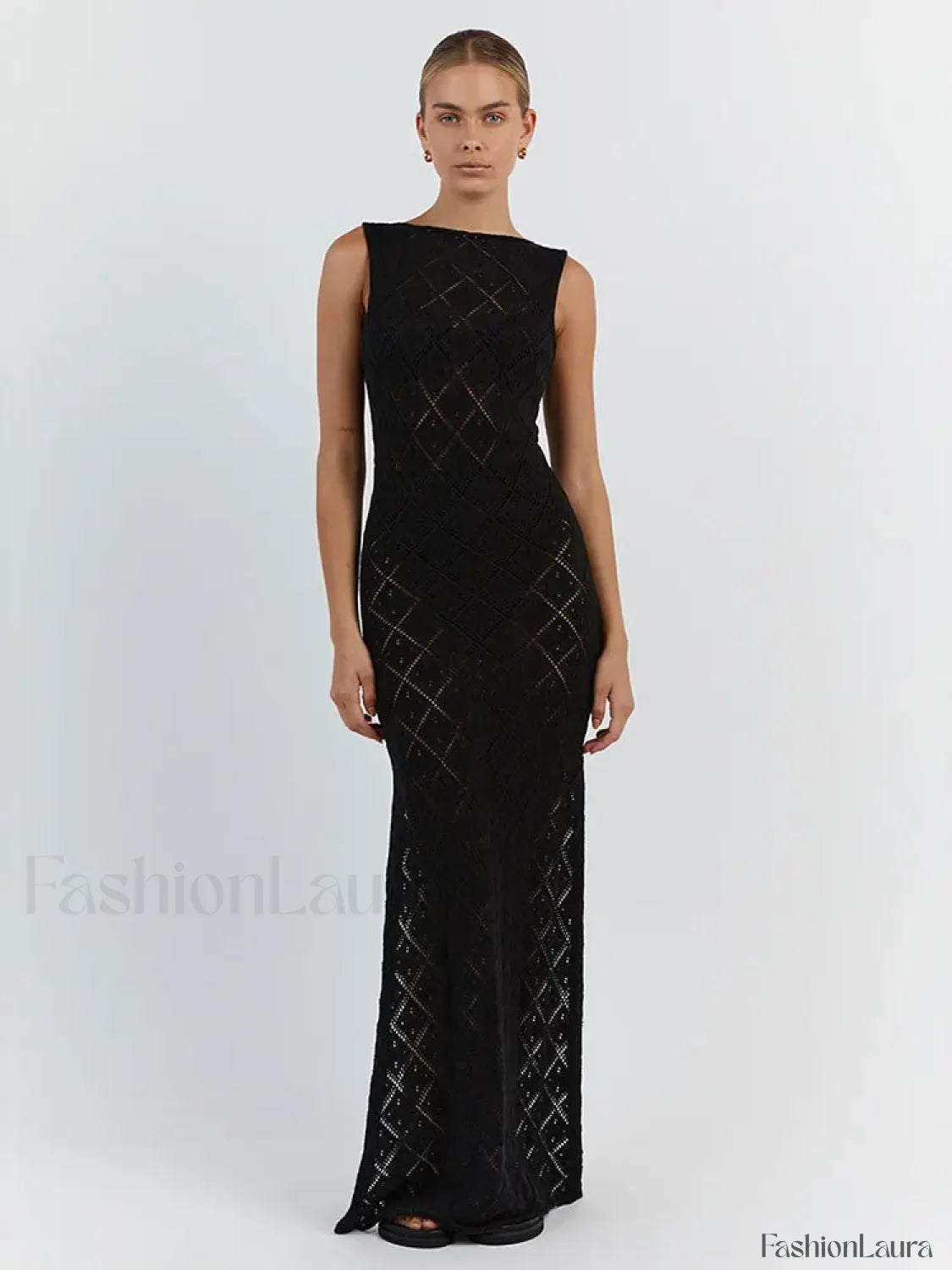 Cut Out Slit Knit Mesh Pareo Tunic Style Cover-ups