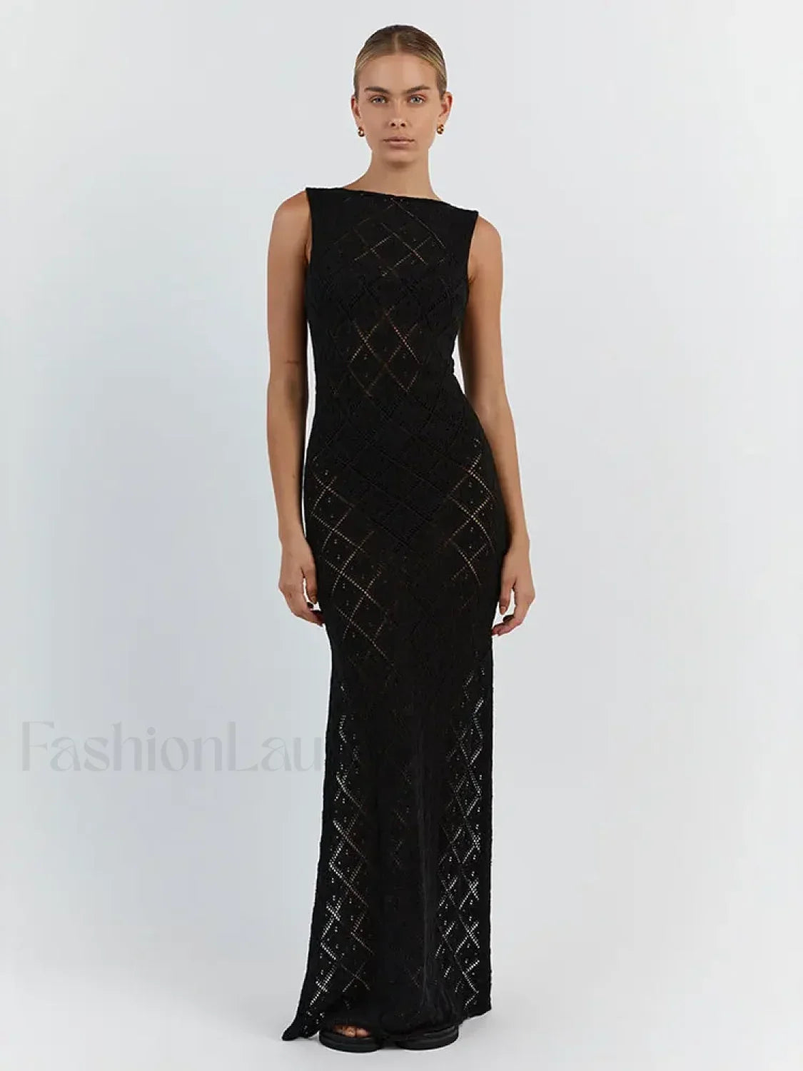 Cut Out Slit Knit Mesh Pareo Tunic Style Cover-ups