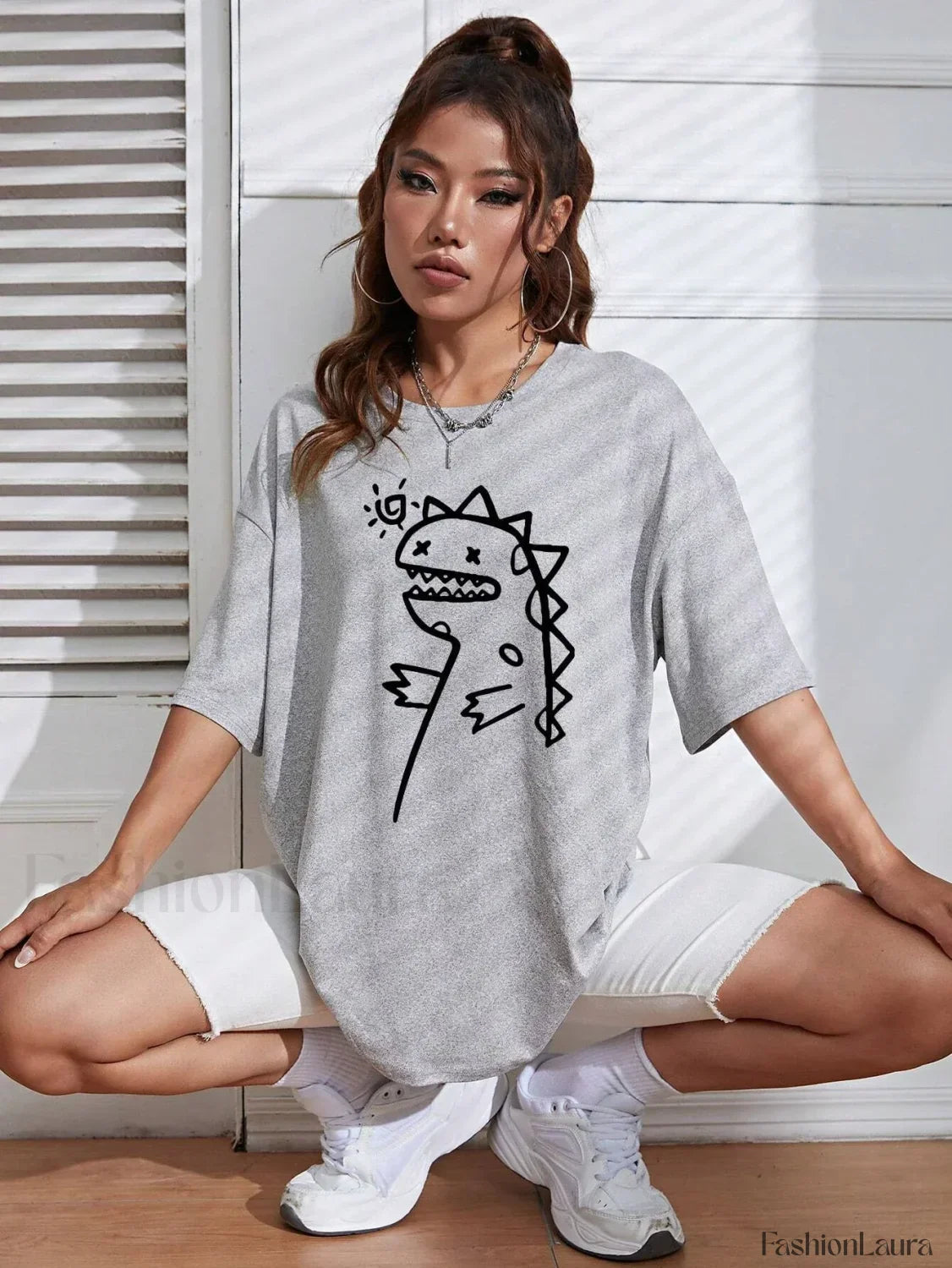 Cute Dinosaurs Printing Casual Street T-Shirt