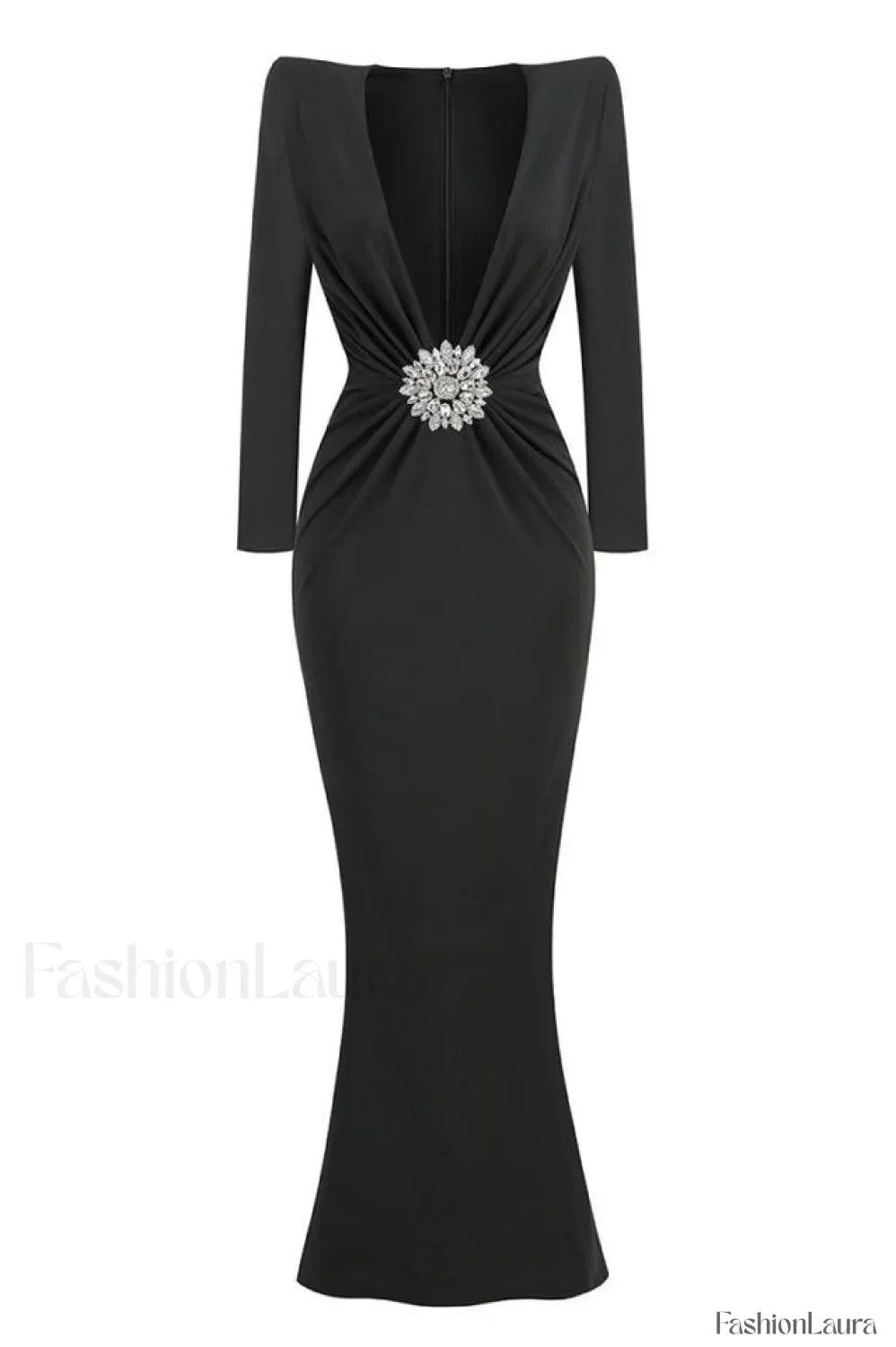 Cutout Crepe Stylish V-Neck Dress