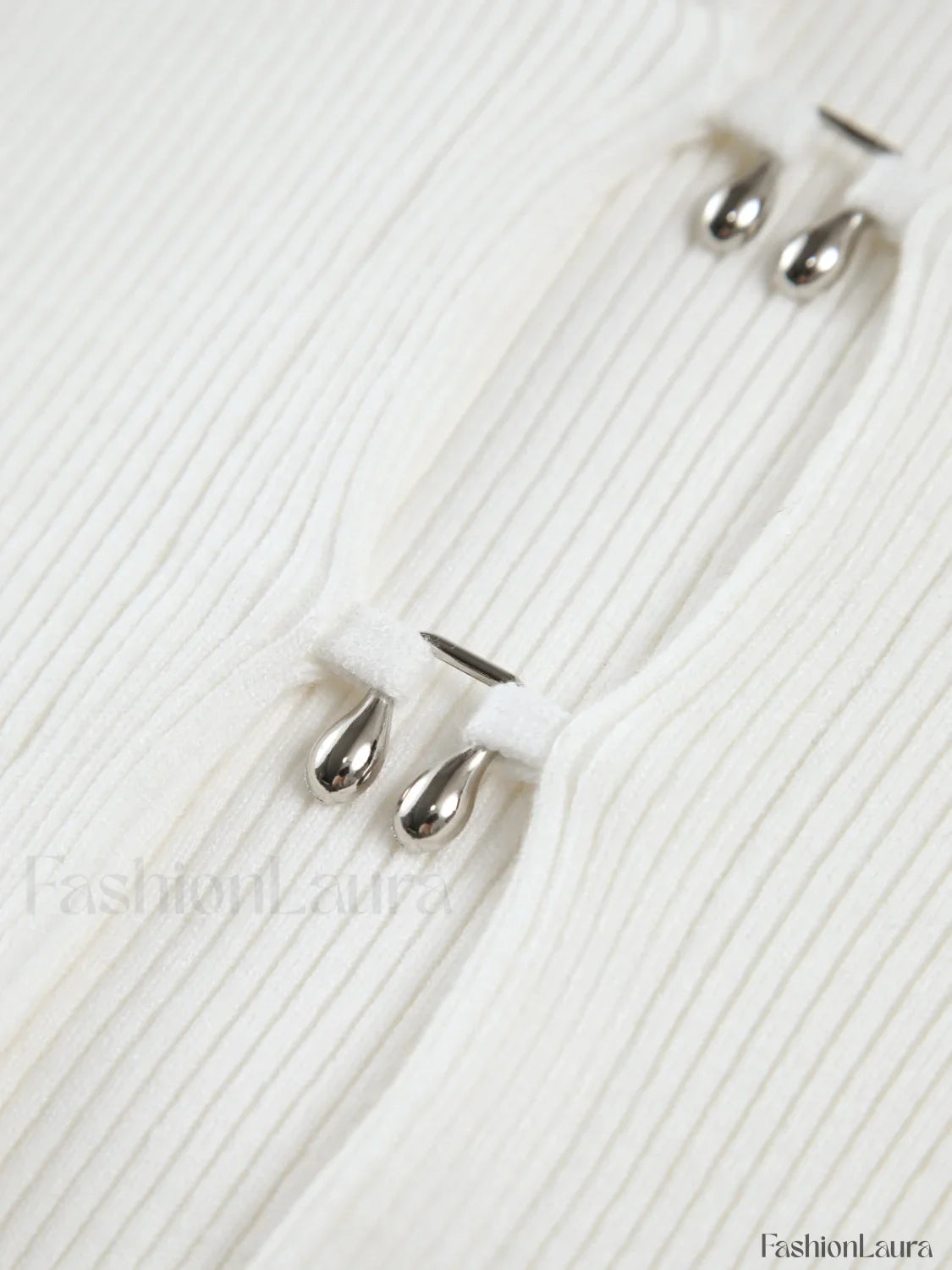 Cutout Split Beads Trendy Detail Ribbed Knit Top