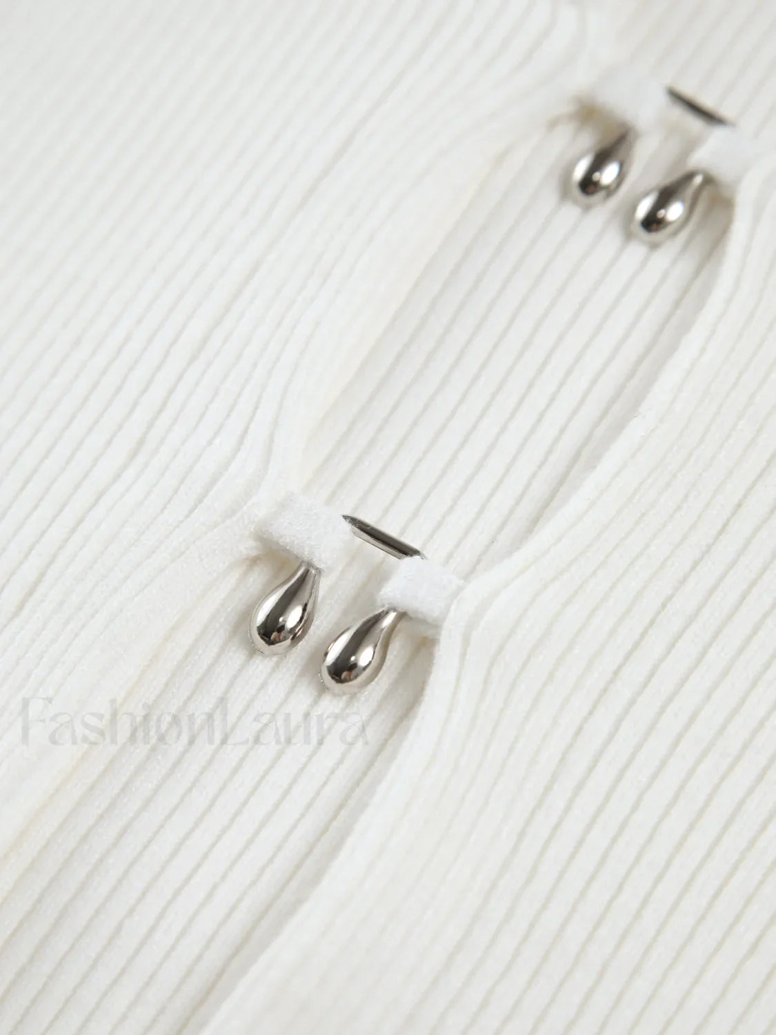 Cutout Split Beads Trendy Detail Ribbed Knit Top